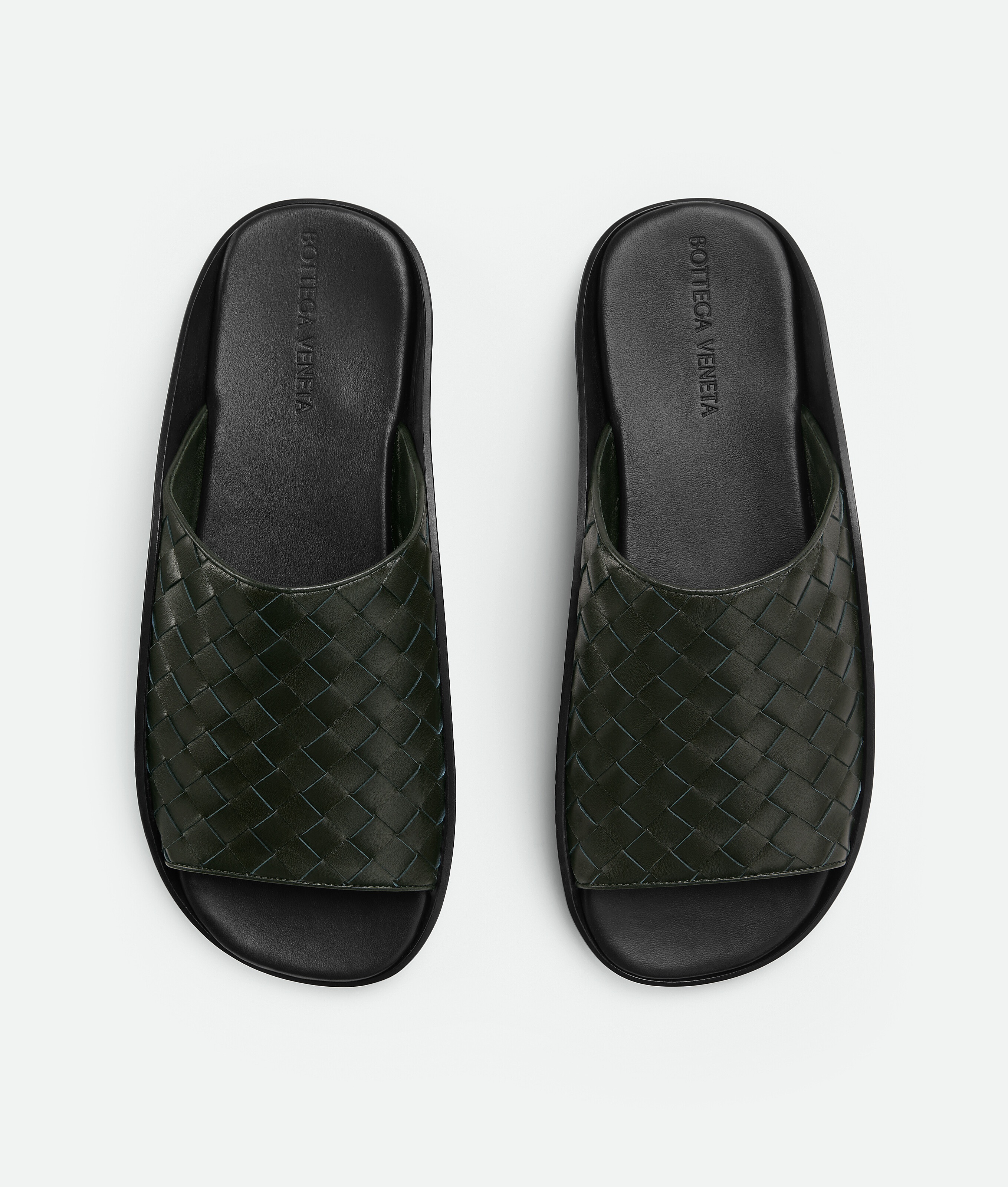 Bottega Veneta Nappa Opaque Weave Mule Sandal In Brown