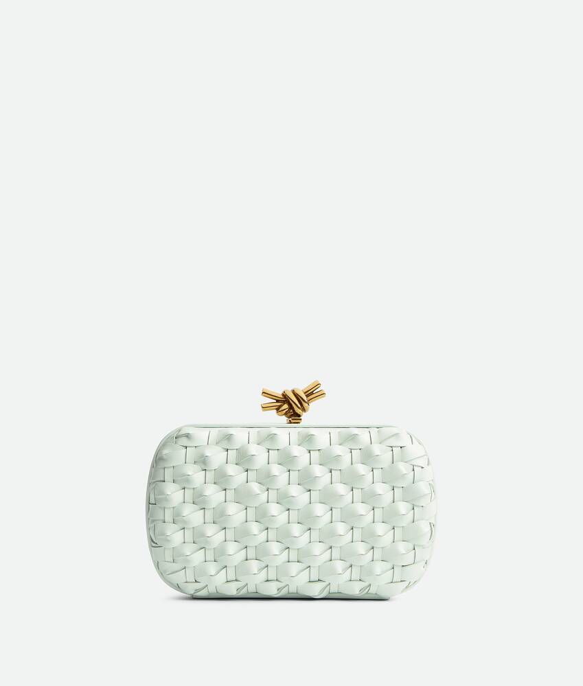 Bottega Veneta Bag Knot Crocodile Clutch Woven Silver Details