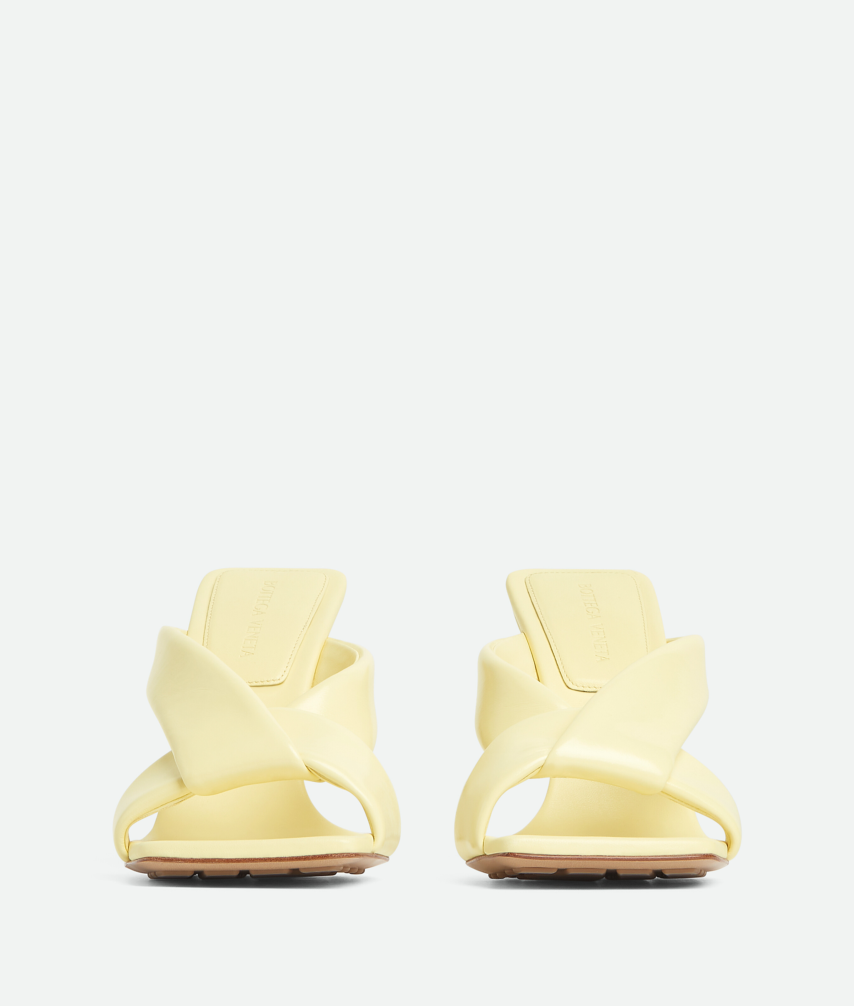 Bottega Veneta Criss Cross Padded Leather Slide Sandals In Camomile