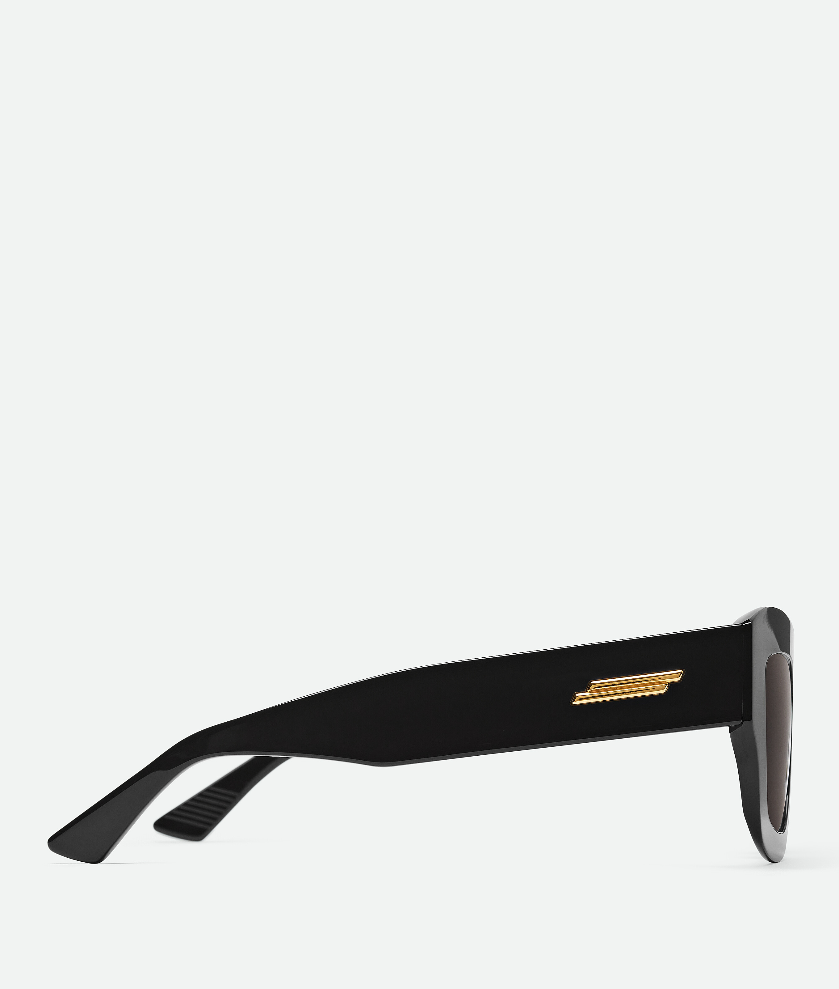Bottega Veneta Quadratische Ultrathin Sonnenbrille In Black/black/grey
