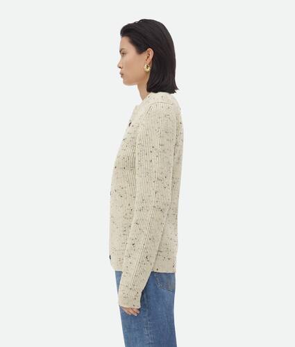 Cardigan oversized en laine côtelée texturée