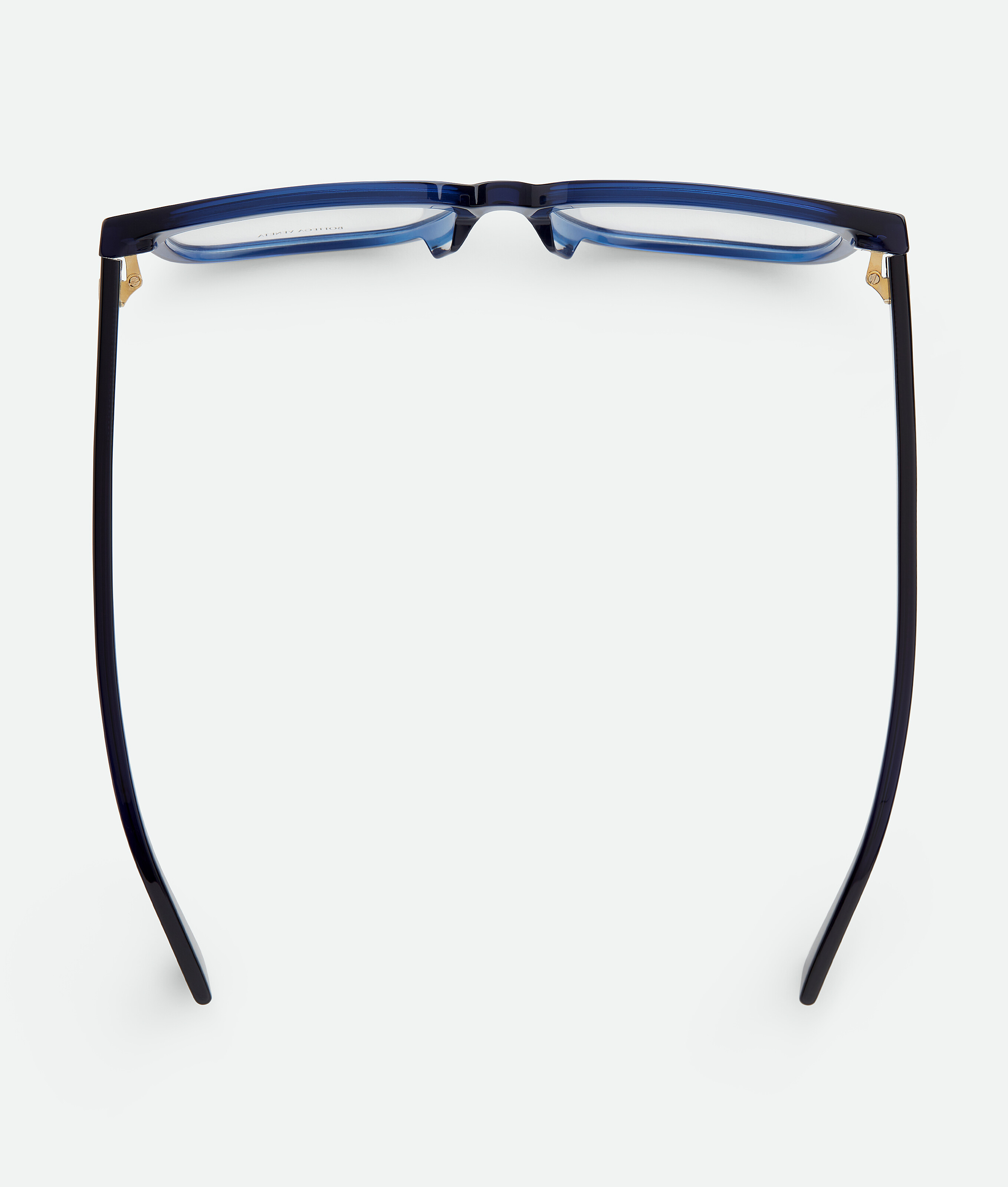 Men's Soft Recycled Acetate Square Eyeglasses in Blue / Transparent Bottega Veneta Switzerland EN - Image 3