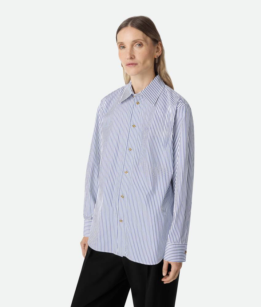 Display a large version of the product image 2 - Pinstripe Cotton Poplin Shirt