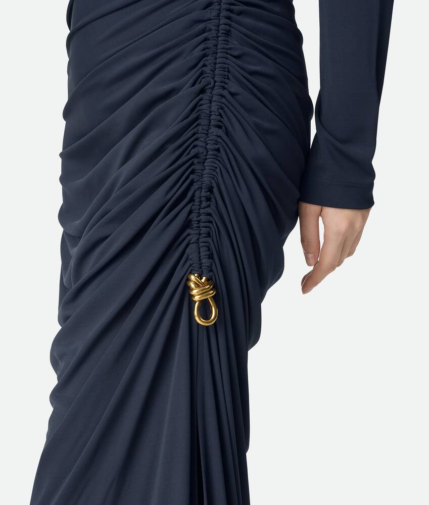 bottega veneta viscose jersey dress Bottega Veneta Asymmetric Ruched Jersey Dress 1000 Black