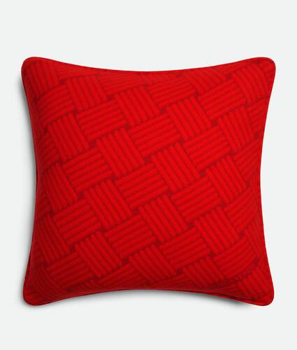 Cashmere Cushion With Intreccio Motif