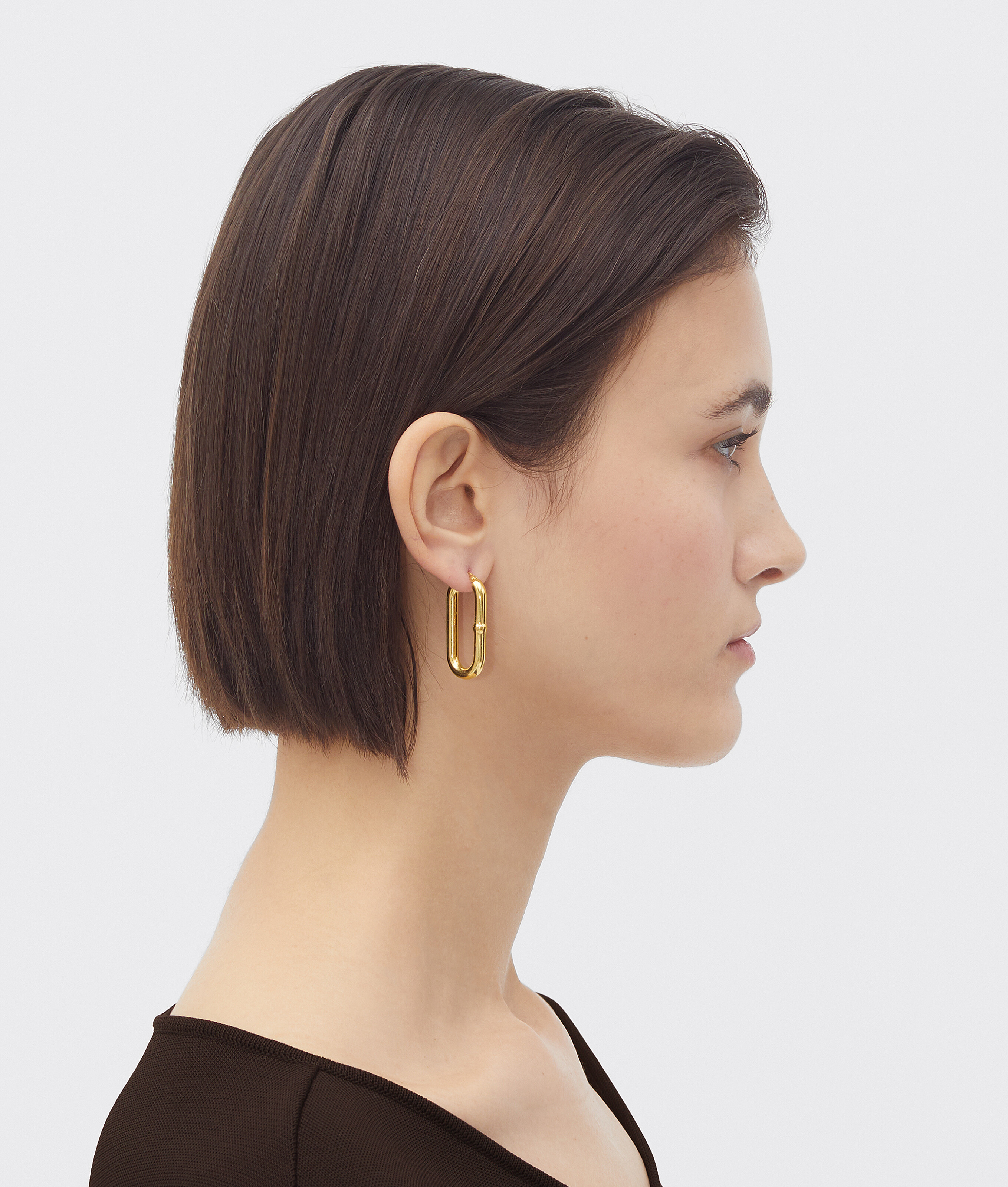Shop Bottega Veneta Chain Hoop Earrings In Gold