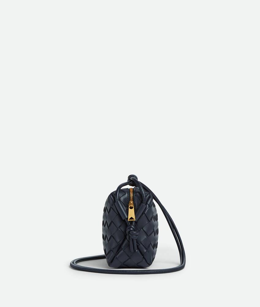 Bottega Veneta Mini Loop Shoulder Bag in Space & Brass