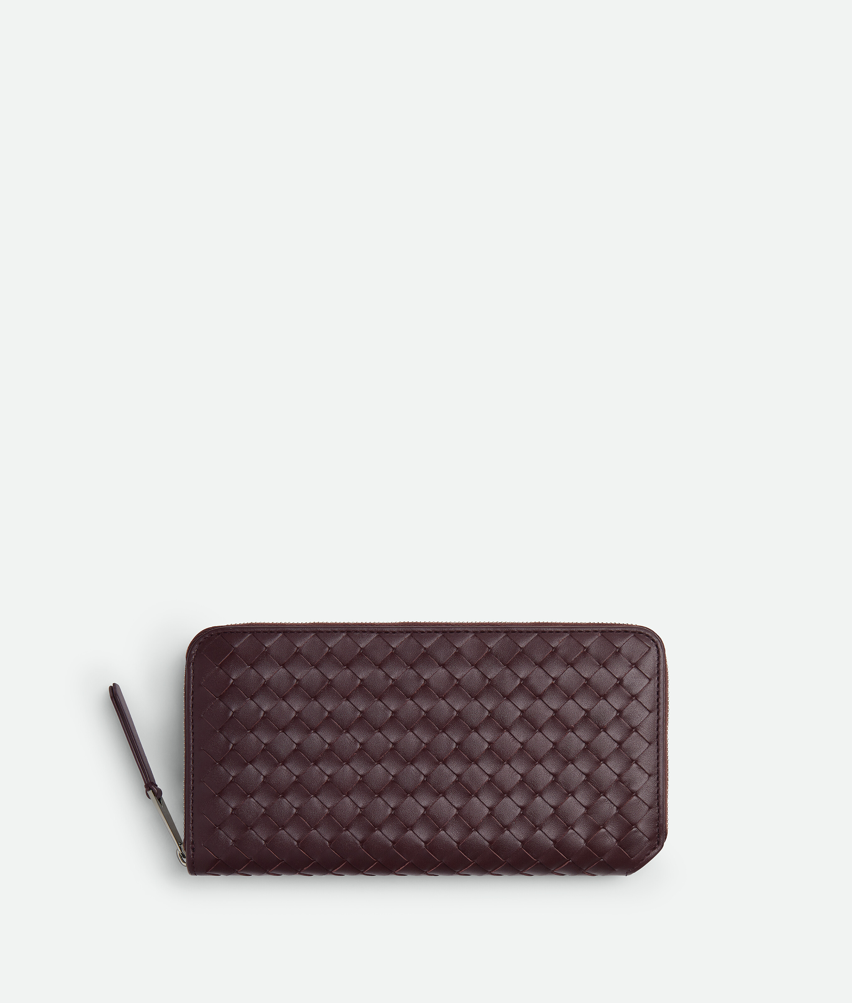 Bottega Veneta Intrecciato Piccolo Zip Around Wallet - Dark Barolo - Man