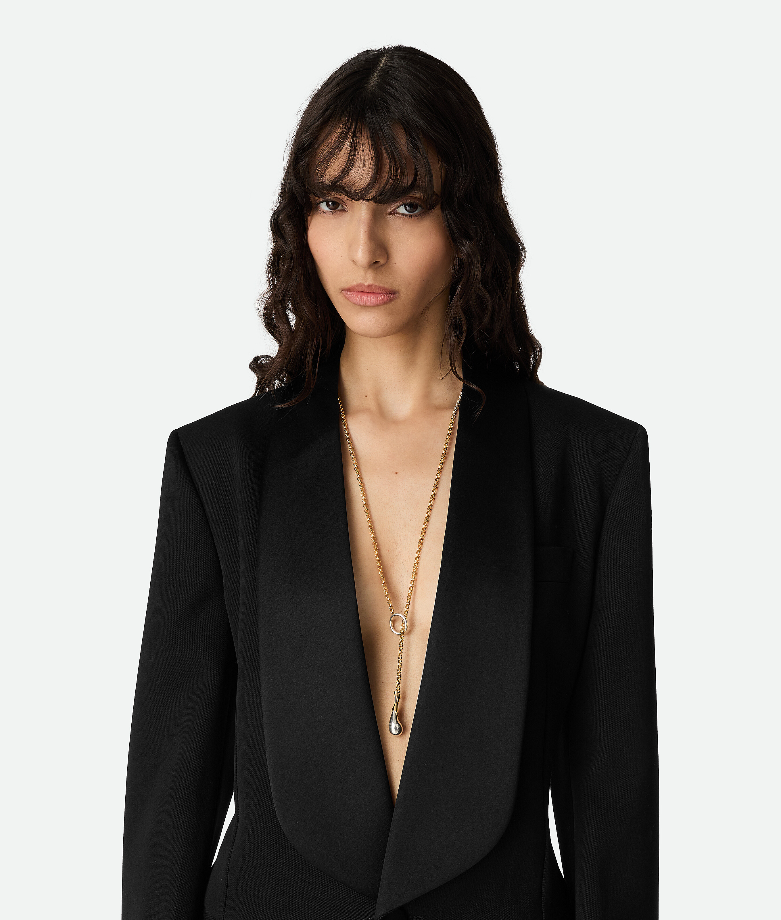 Bottega Veneta Drop Chain Necklace - Silver/yellow Gold - Woman