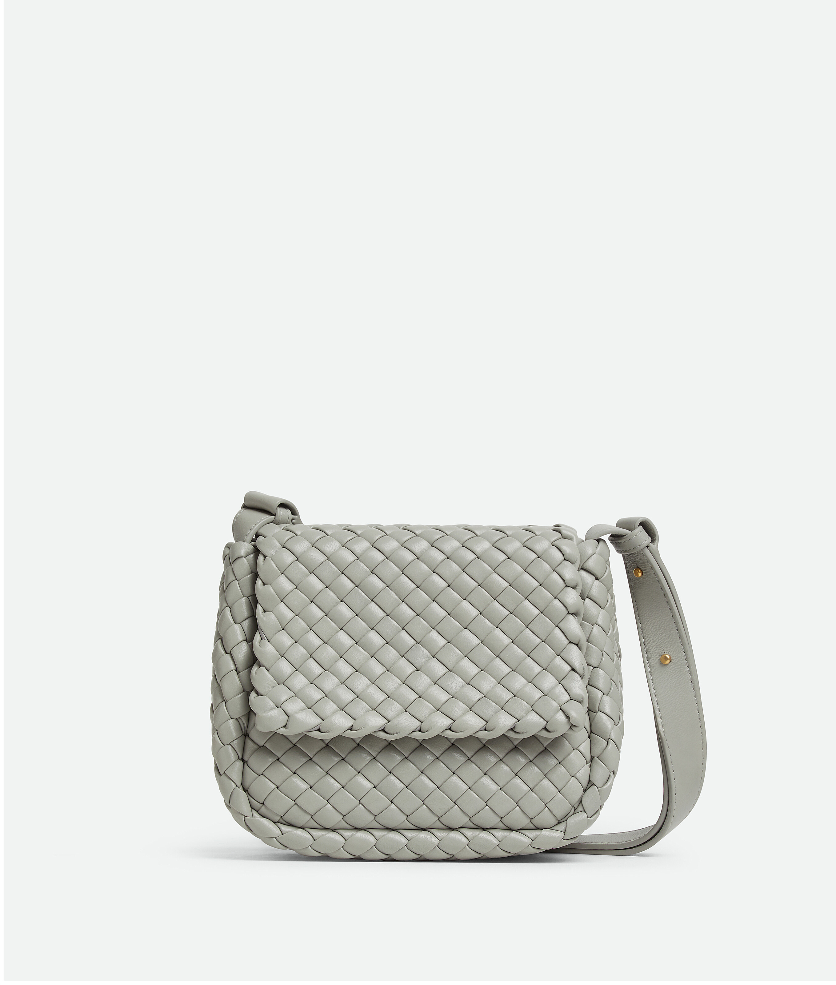 Bottega Veneta Mini Cobble Shoulder Bag In Grey