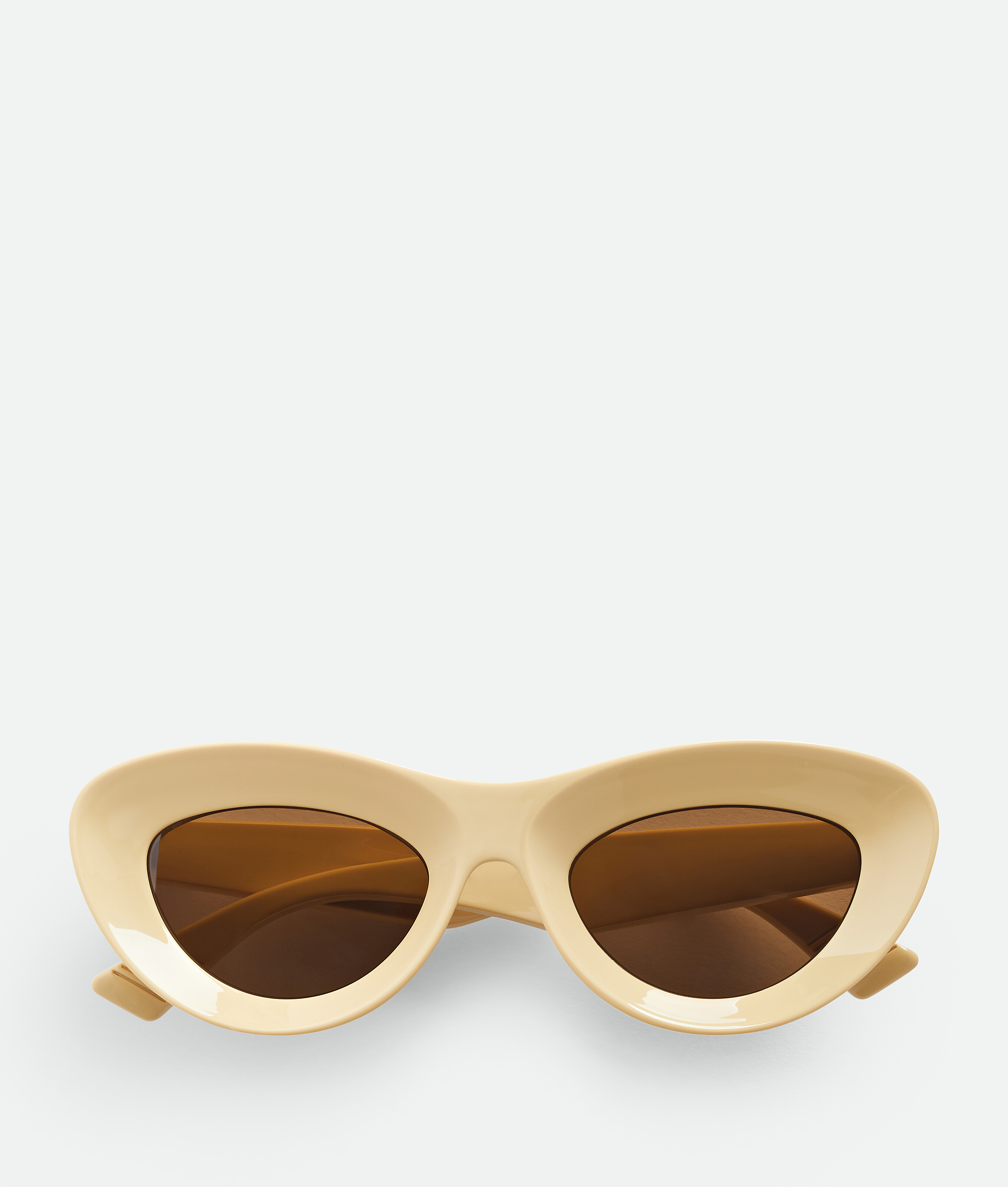 Shop Bottega Veneta Sharp Cat Eye Sunglasses In Yellow/brown