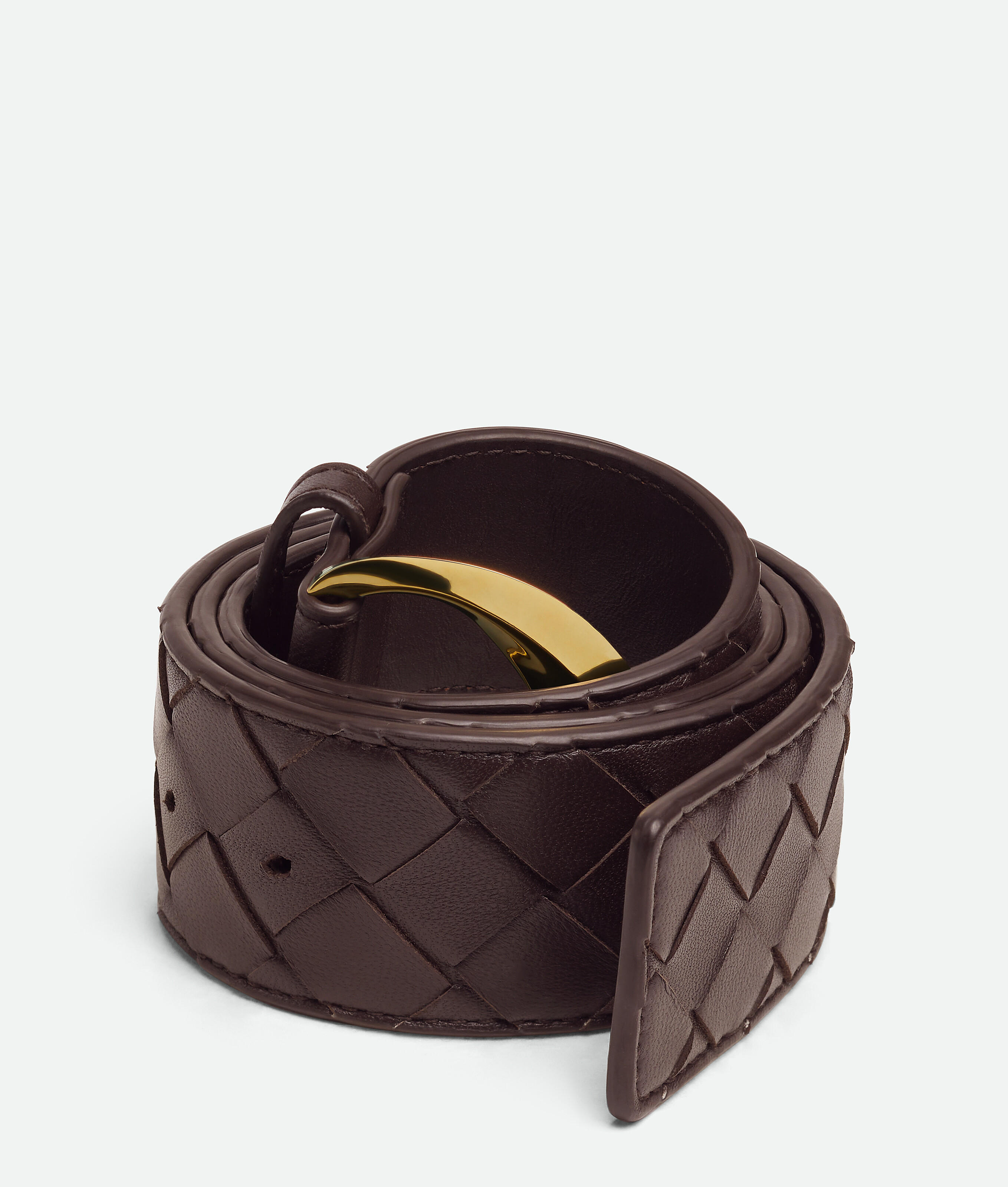 Shop Bottega Veneta Ceinture Essential Twist In Brown