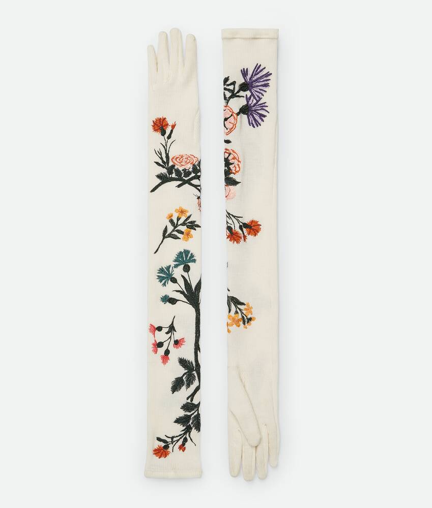 Ein größeres Bild des Produktes anzeigen 1 - Lange Handschuhe aus Wolle mit Blumenmotiv