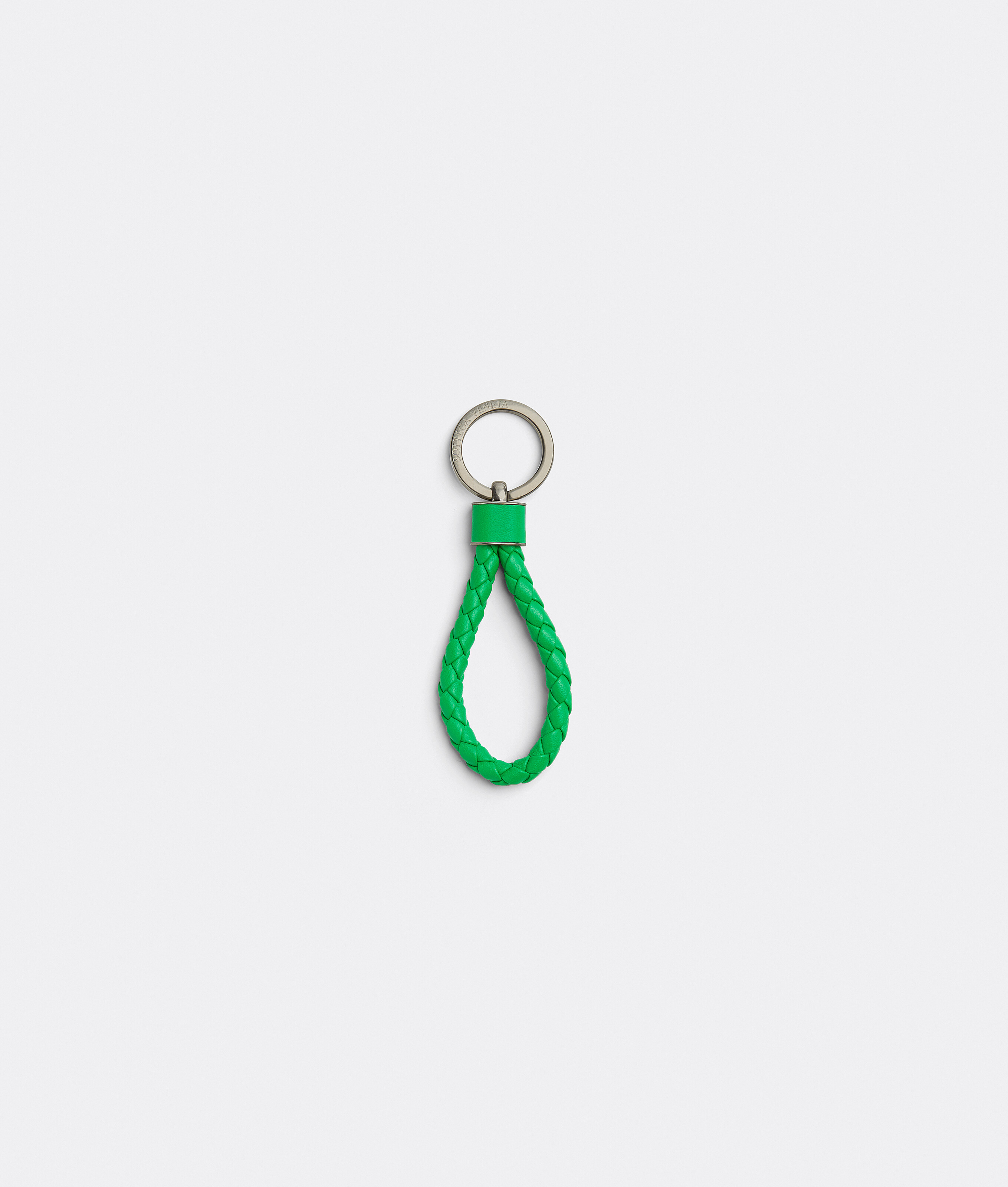 Bottega Veneta Intreccio Key Ring In Green
