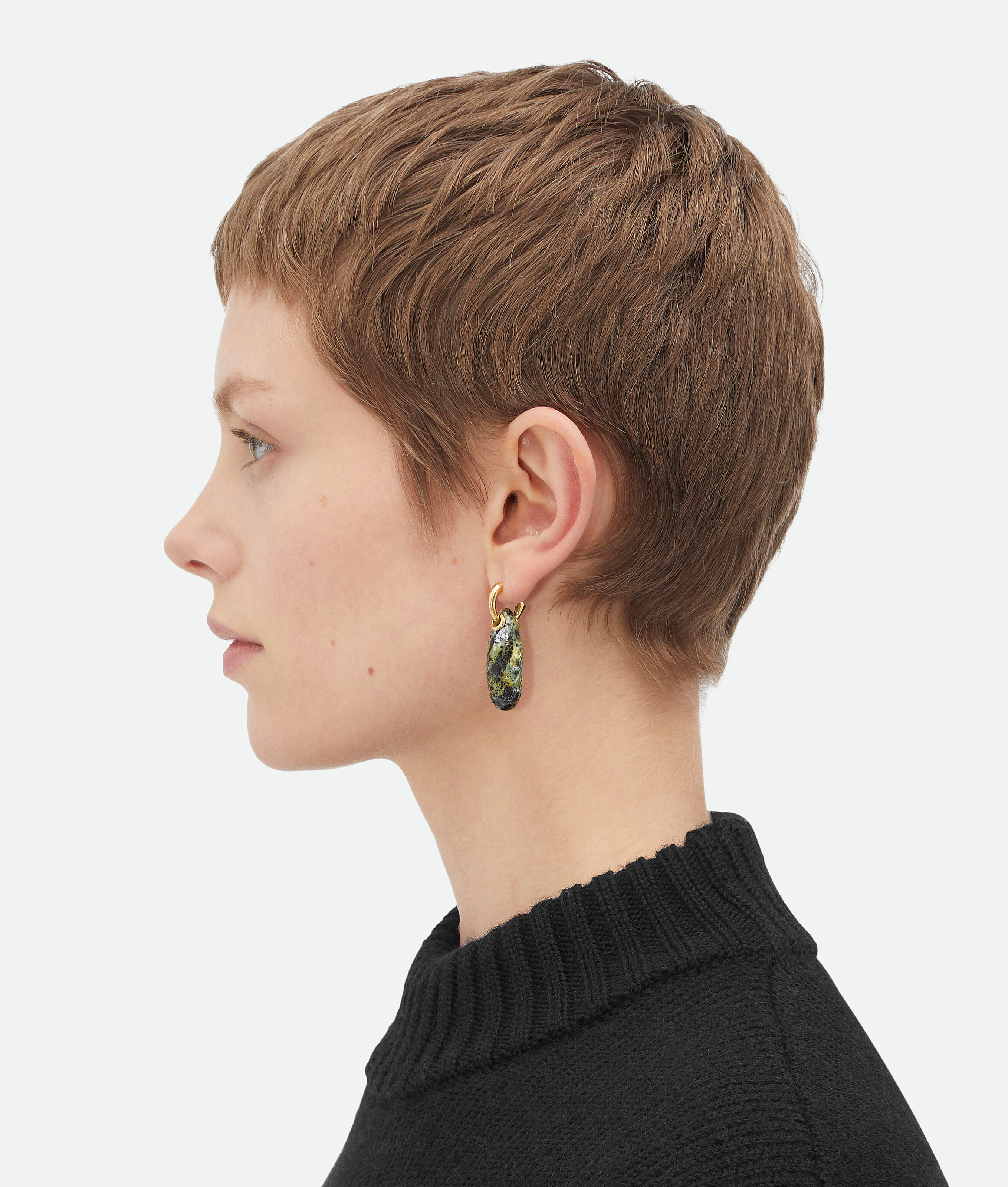 Bottega Veneta Ellipse Small Ceramic Earrings - Yellow/black/white - Woman