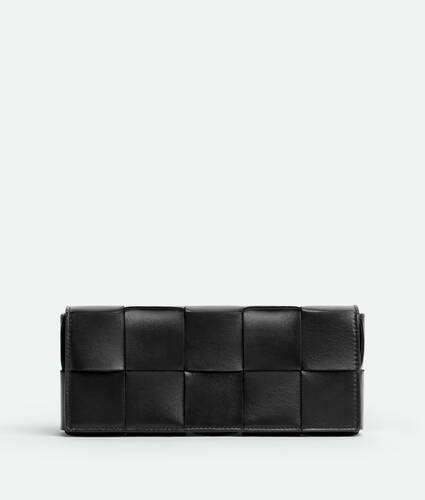 Bottega Veneta - Cassette Intrecciato-leather Shoulder Bag - Womens - Black