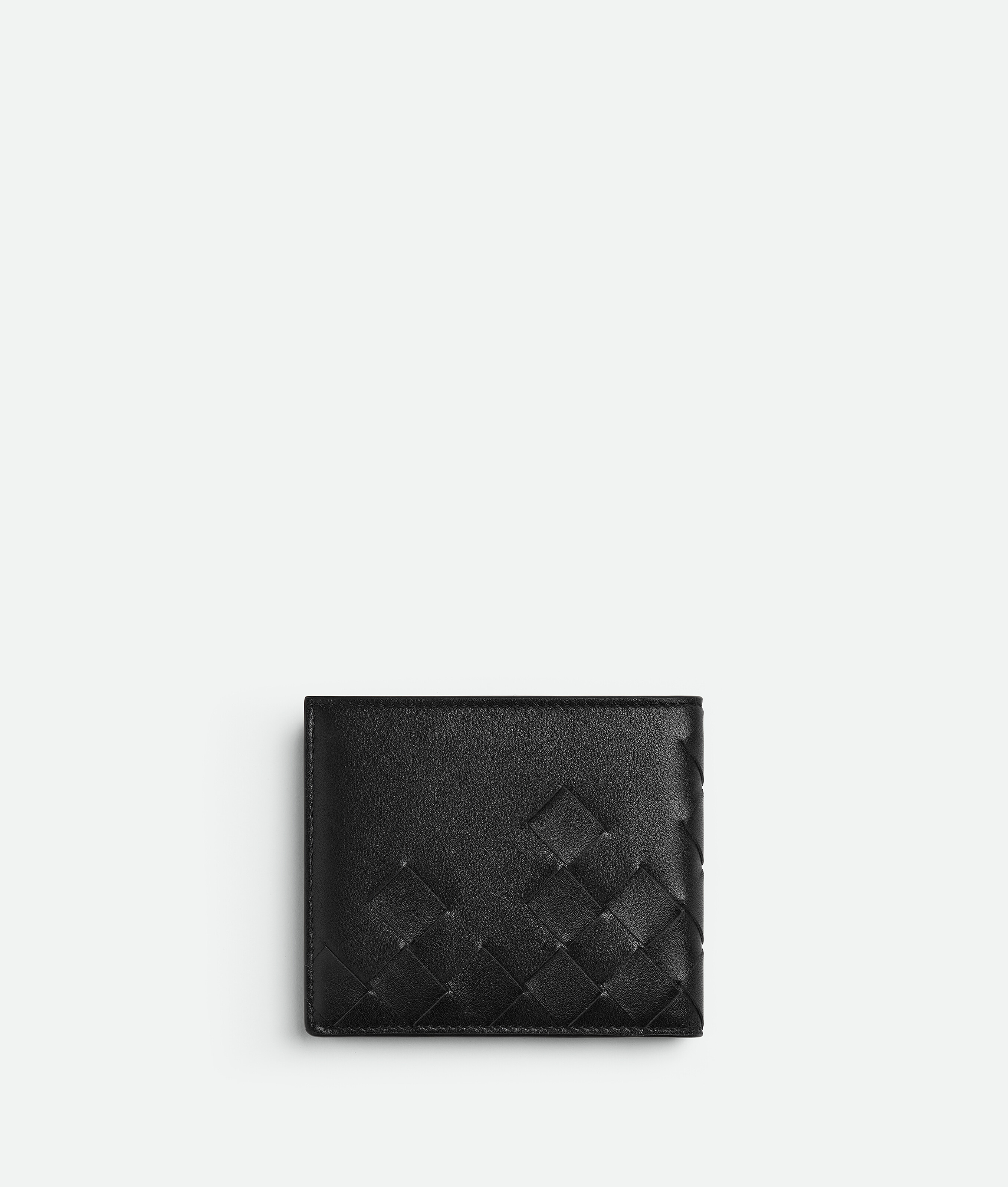 Bottega Veneta Intrecciato Bi-fold Wallet In Black