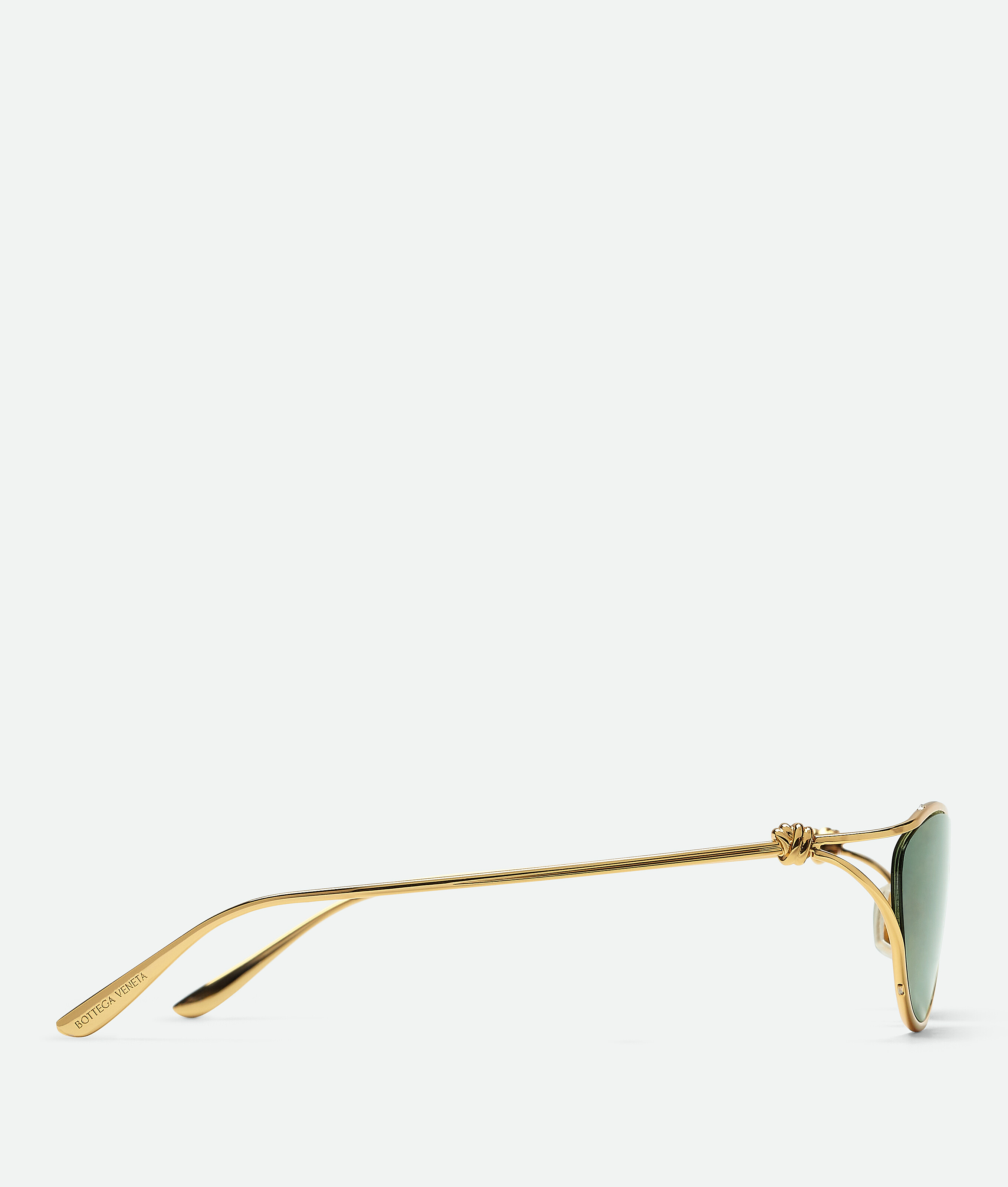 Bottega Veneta Knot Sonnenbrille In Cat-eye-form In Gold/green