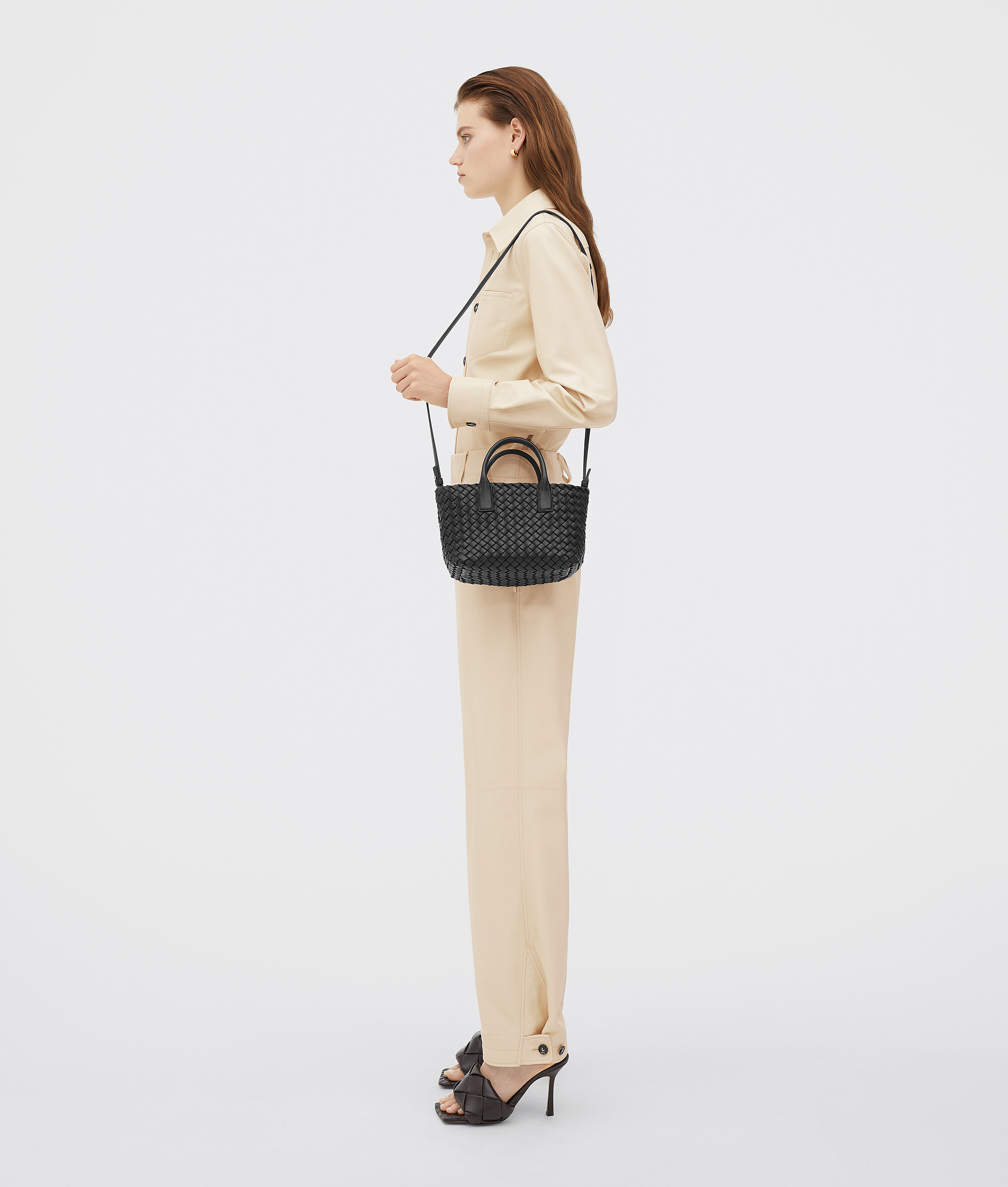 Shop Bottega Veneta Mini Cabat In Black