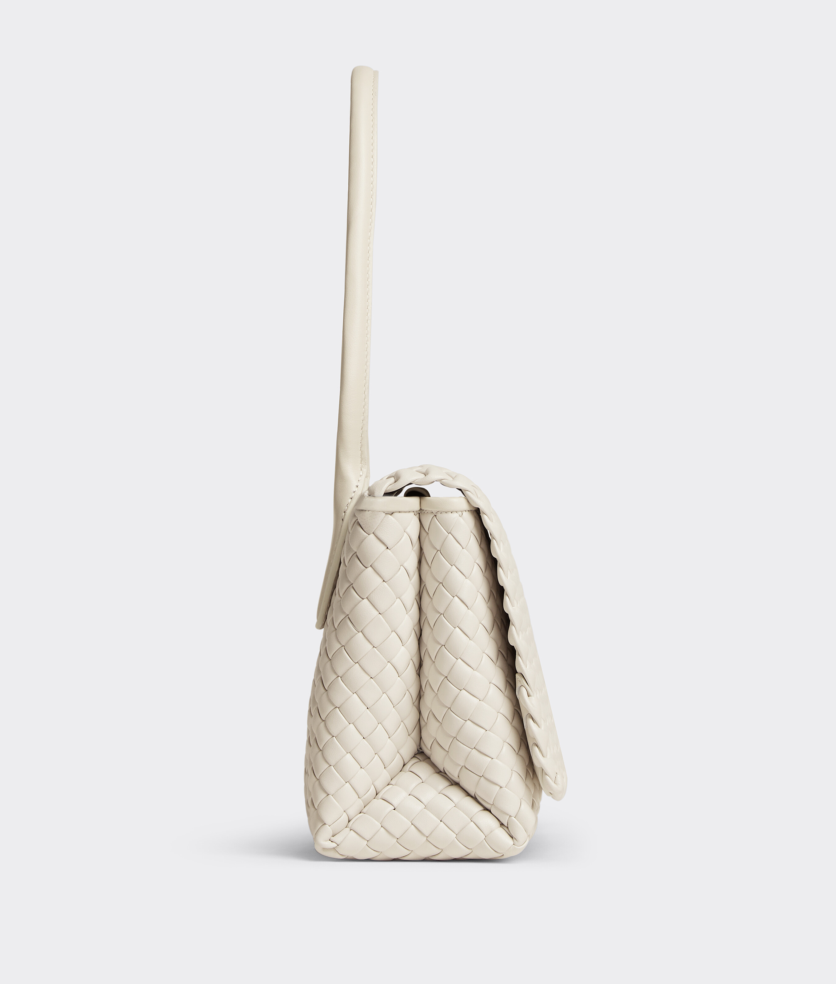 Shop Bottega Veneta Patti Top Handle Bag In White