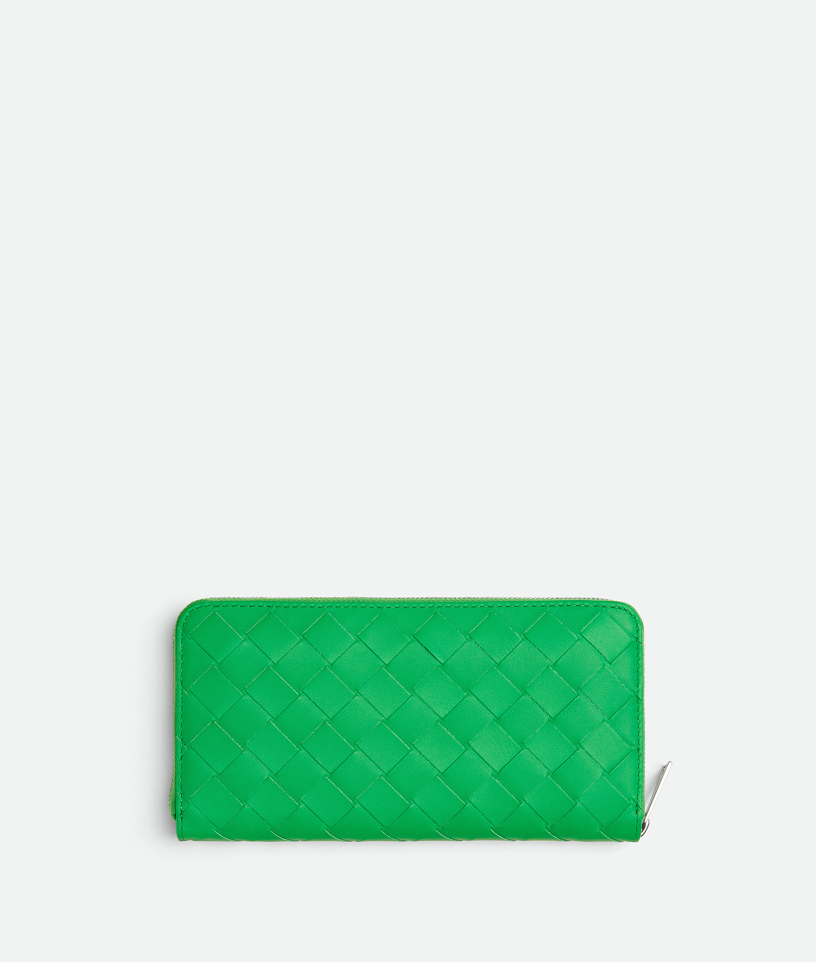 Shop Bottega Veneta Intrecciato Zip Around Wallet In Green