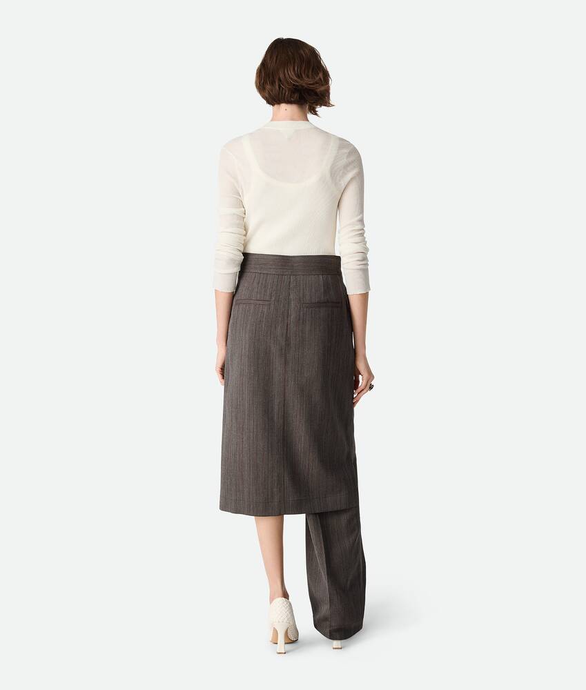 Display a large version of the product image 3 - Wool Subtle Stripe Skirt Trousers