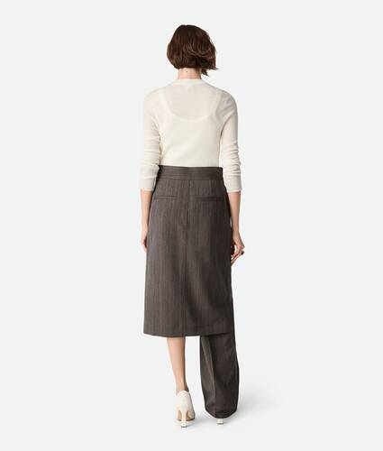 Wool Subtle Stripe Skirt Trousers