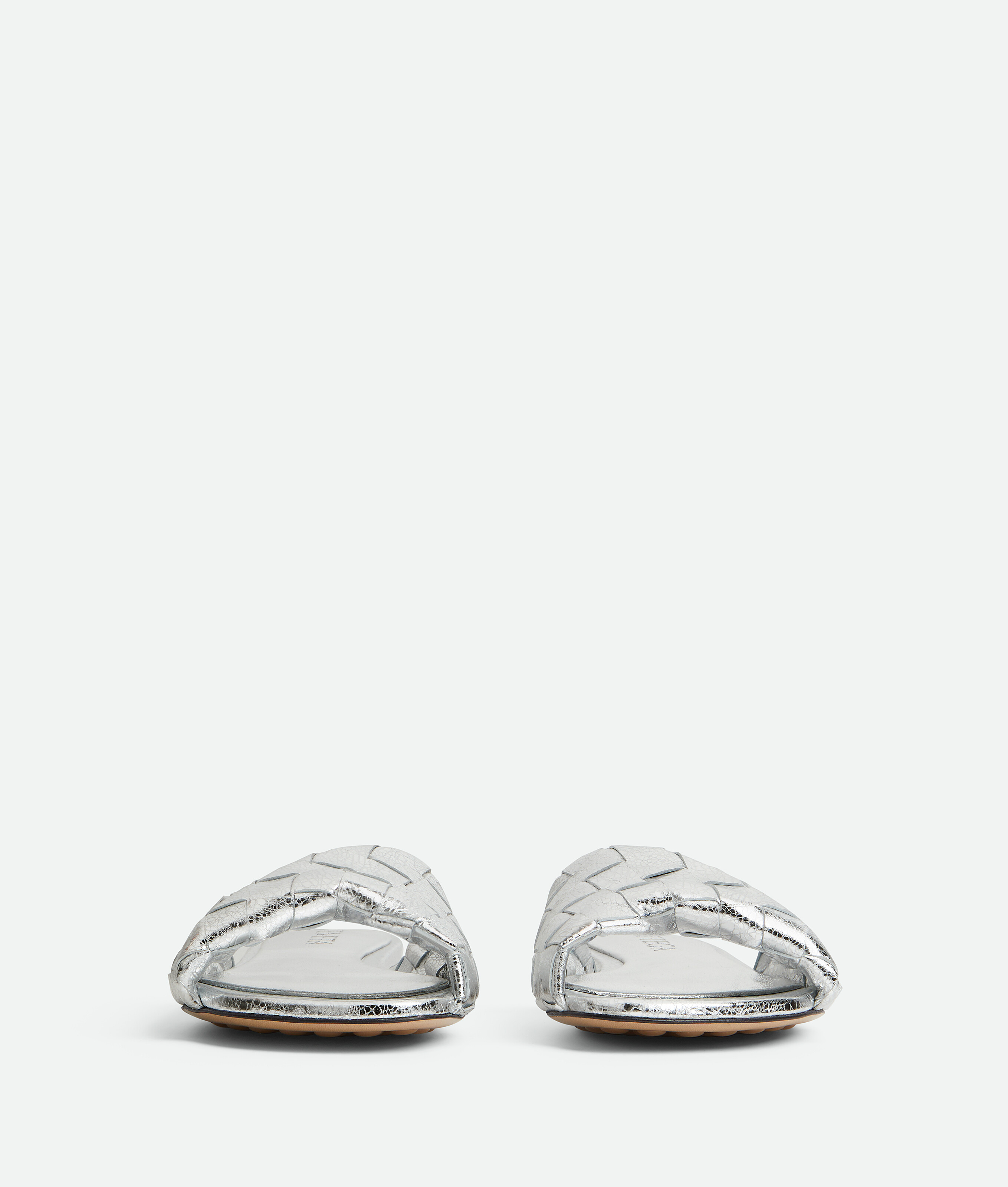 Bottega Veneta Flache Blink Mules In Silver