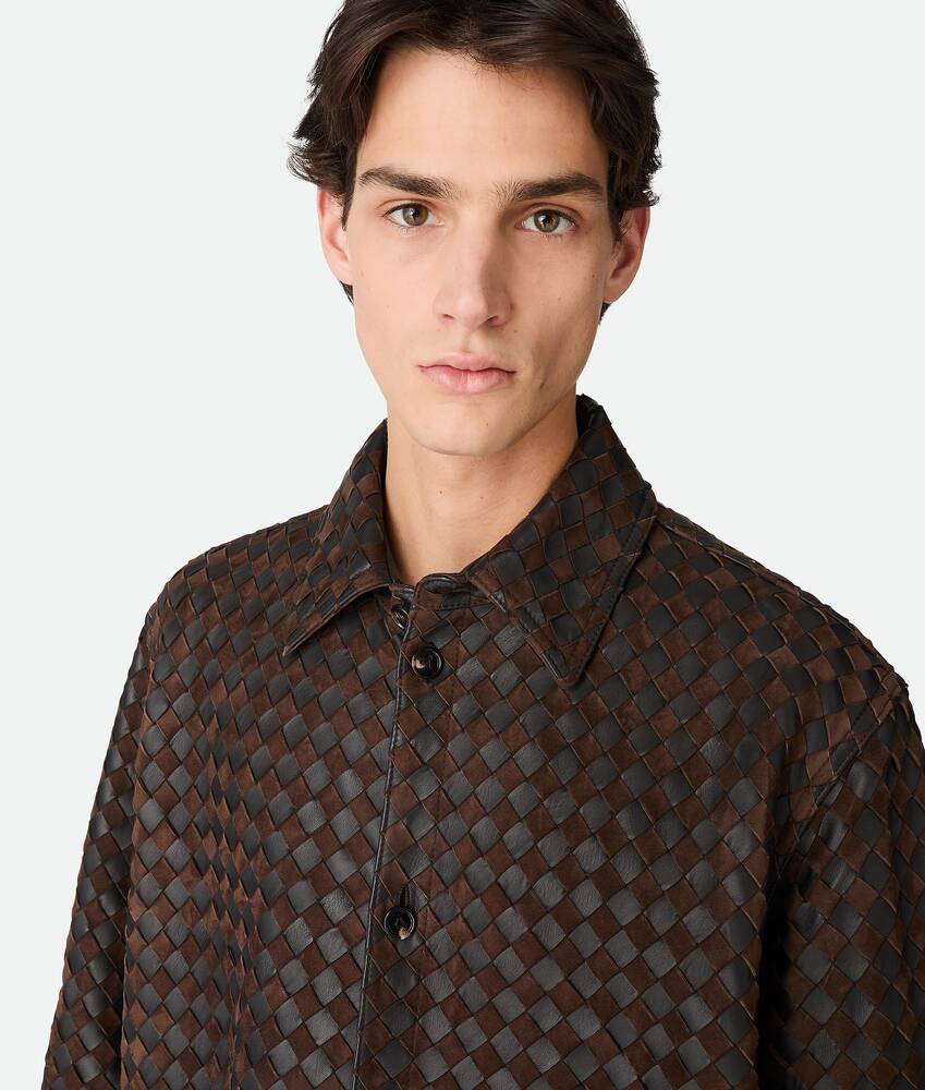 Display a large version of the product image 4 - Intrecciato Leather And Suede Shirt