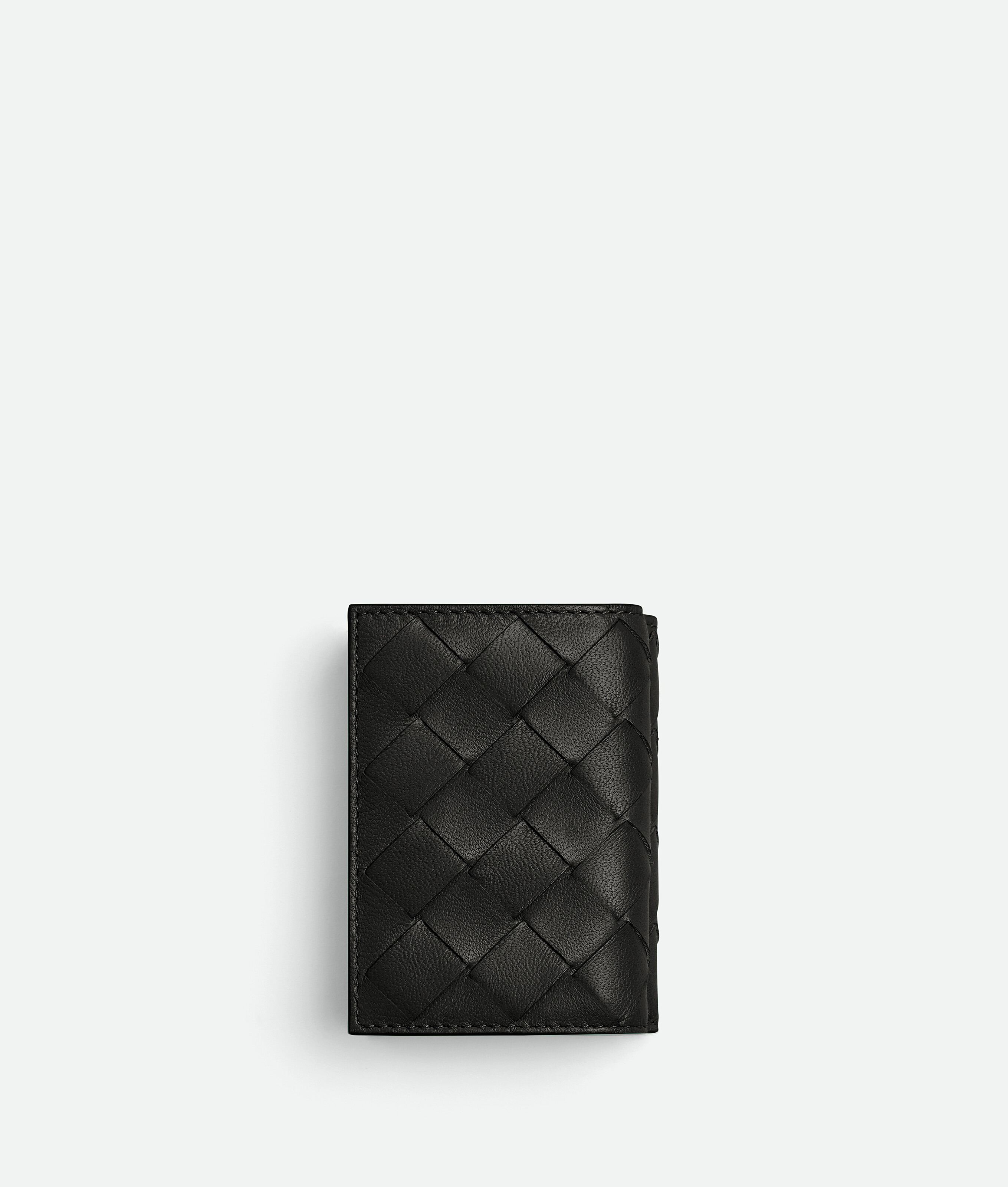 Bottega Veneta Intrecciato Tiny Tri-fold Wallet - Black - Woman -
