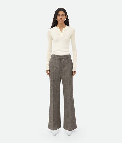 Mostrar una versión grande de la imagen del producto 1 - Pantalones Acampanados De Viscosa Y Seda
