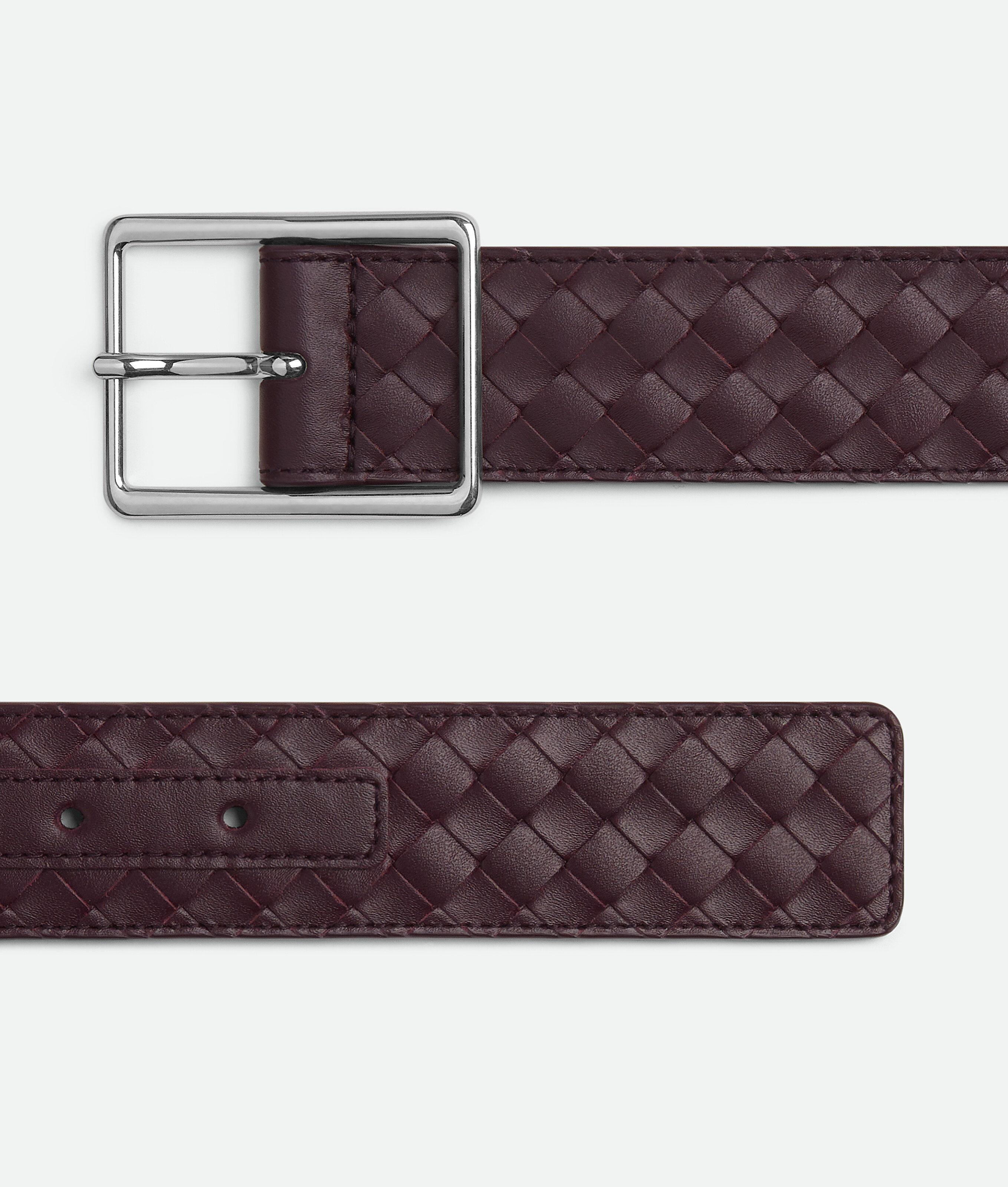 Bottega Veneta Calfskin Intrecciato Piccolo Belt In Purple