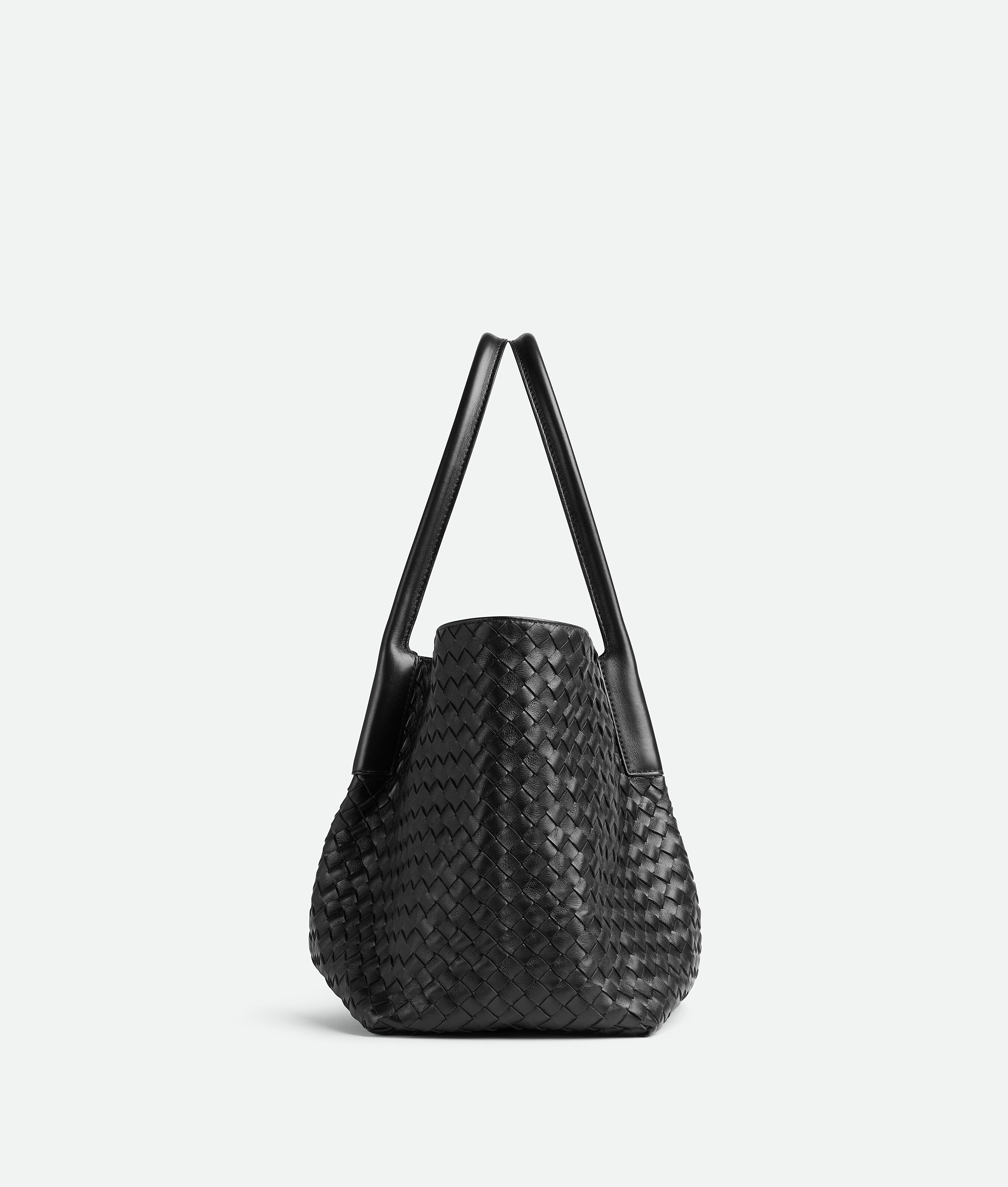 Bottega Veneta Pinacoteca Reversible Intrecciato Leather Tote In Black