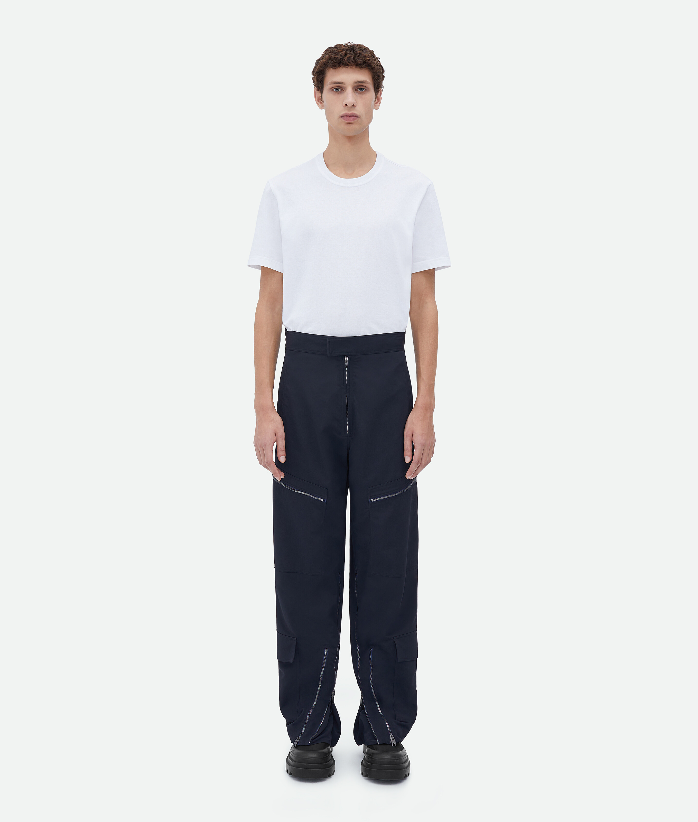 Bottega Veneta® Men's Nylon Cargo Pants in Midnight Blue. Shop