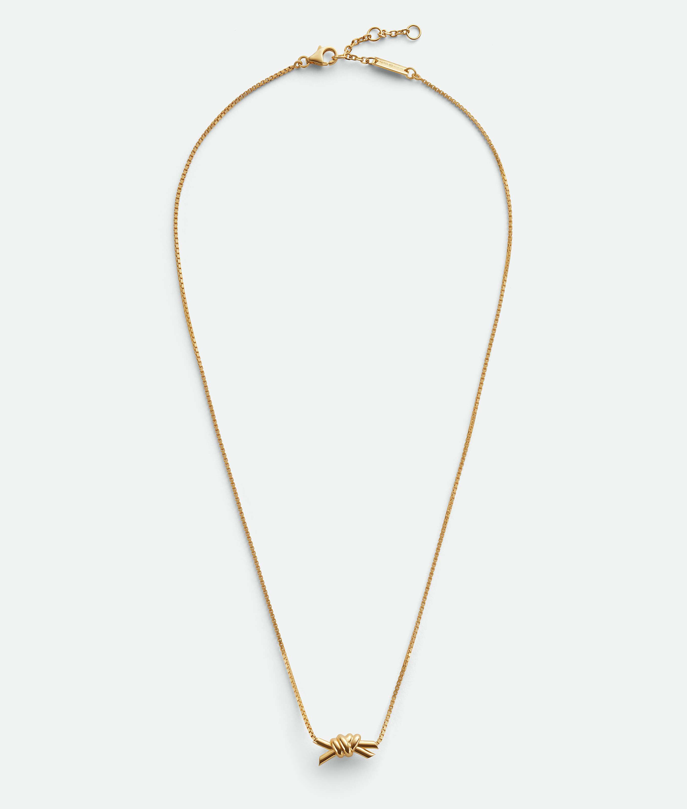 Bottega Veneta Adjustable Length Knot Detail Necklace In Grey
