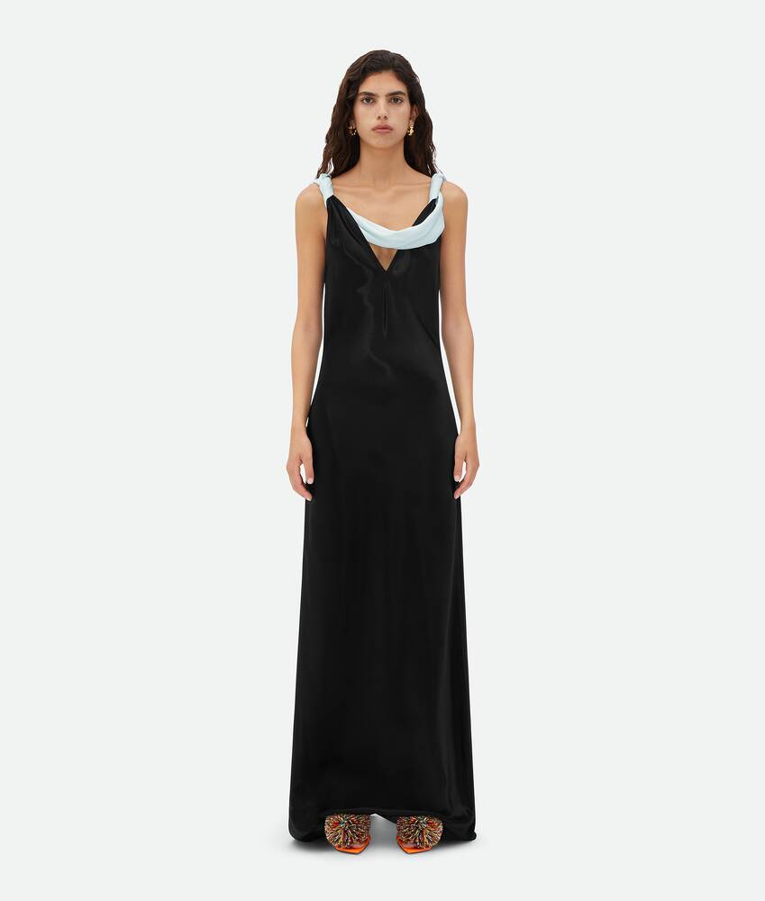 Textured Satin Long Dress