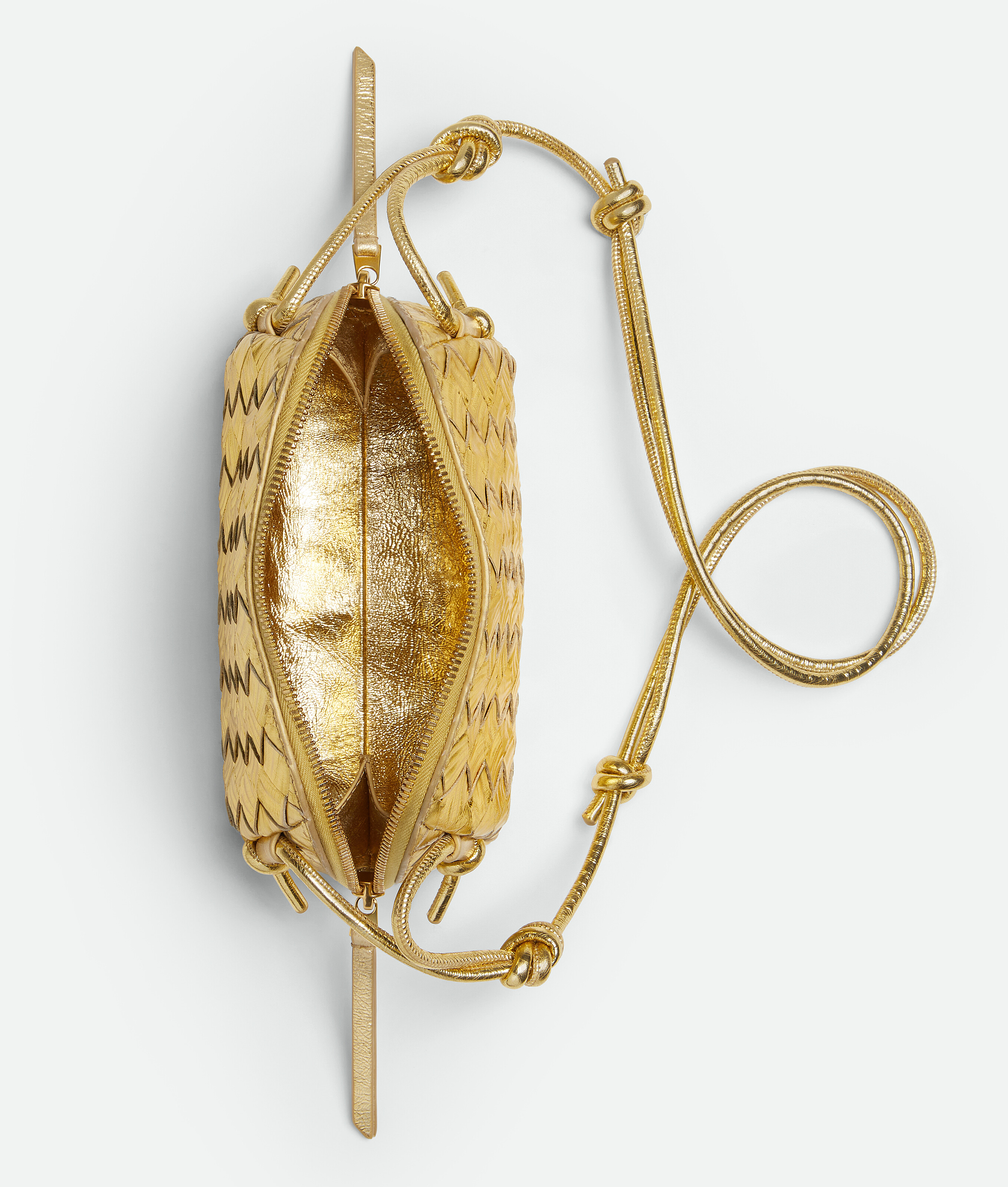 Bottega Veneta Concert Pouch In Gold