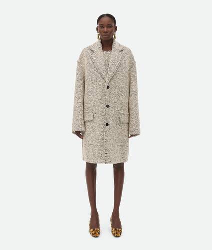 Bi-Colour Wool Boucle Coat