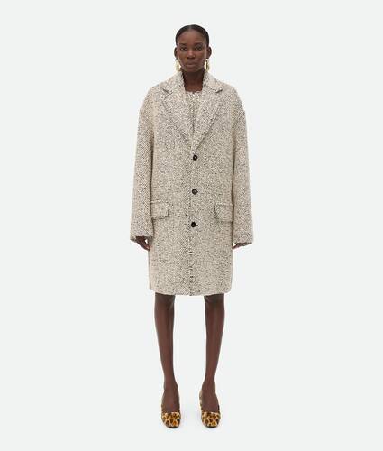 Bi-Color Wool Boucle Coat
