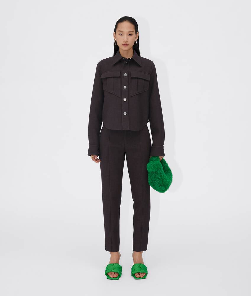 Women's Shirt in Dark Khaki Melange 