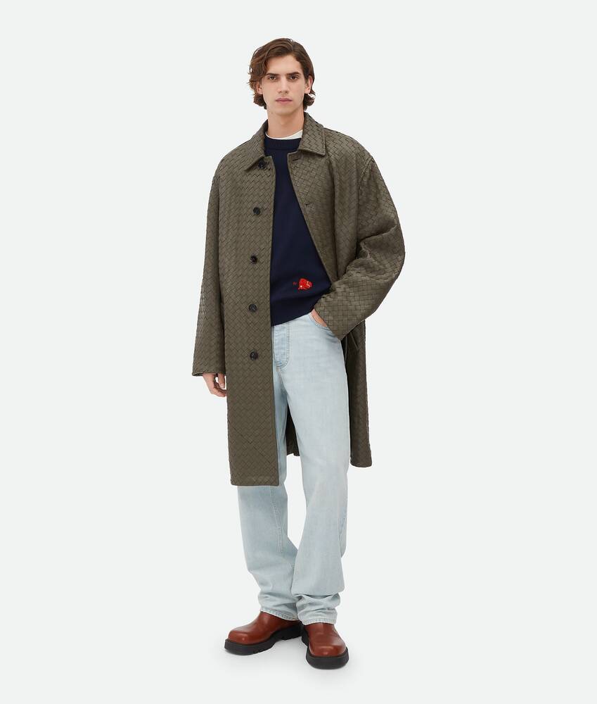 Afficher une grande image du produit 1 - Manteau en cuir Intrecciato