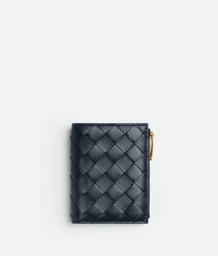 Small Intrecciato Bi-Fold Zip Wallet