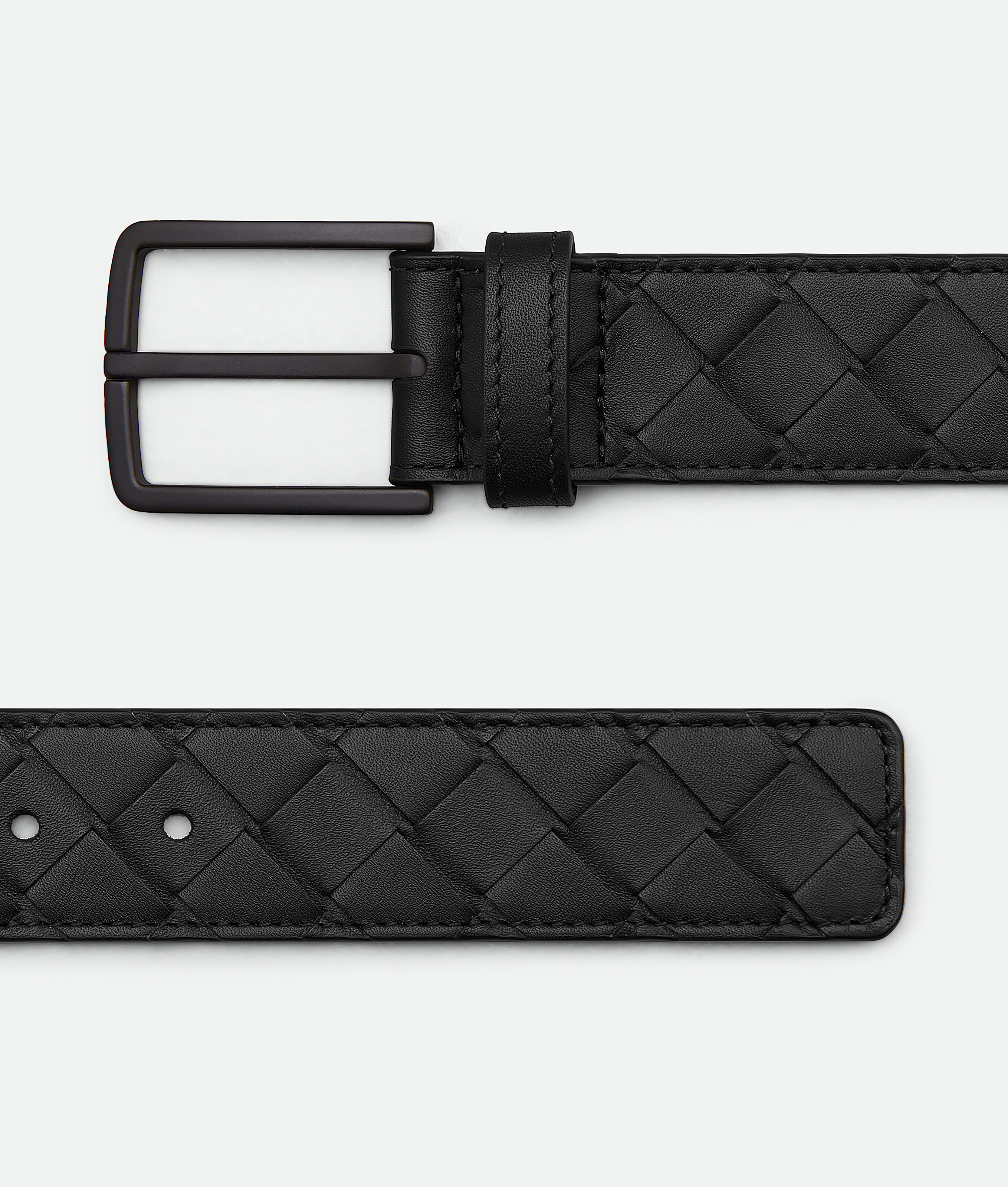 Shop Bottega Veneta Intrecciato Belt In Black