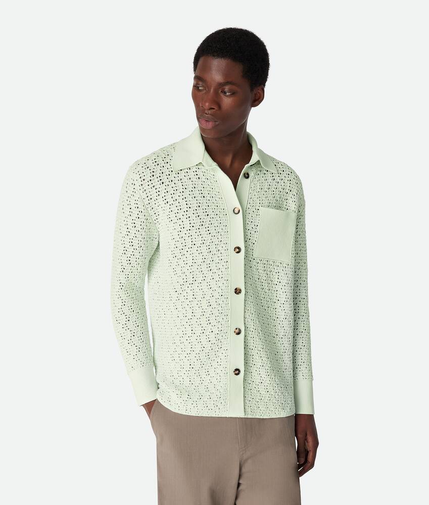 Display a large version of the product image 1 - Cotton Crochet Knit Shirt