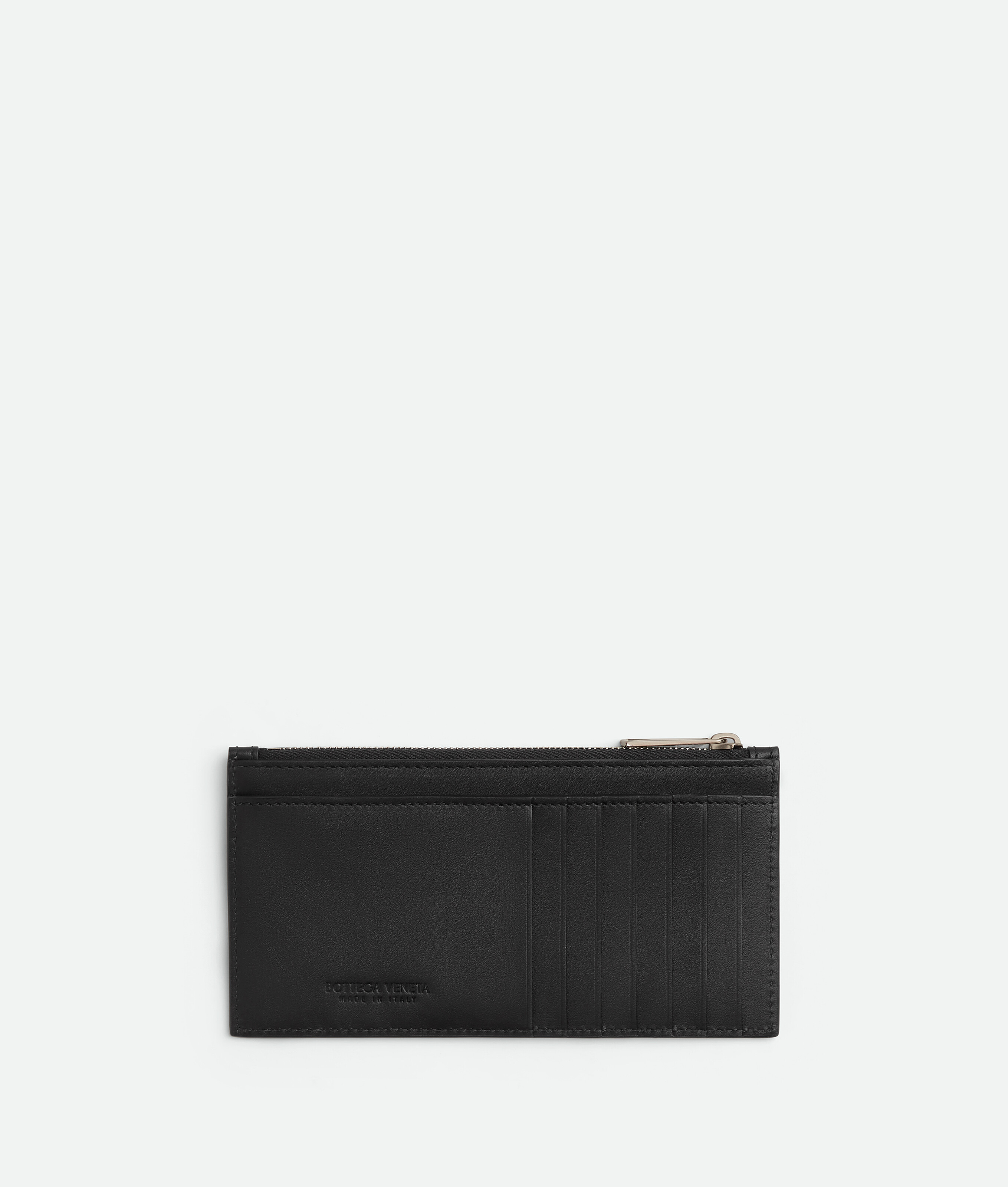 Bottega Veneta Intrecciato Long Zippered Card Case In Black