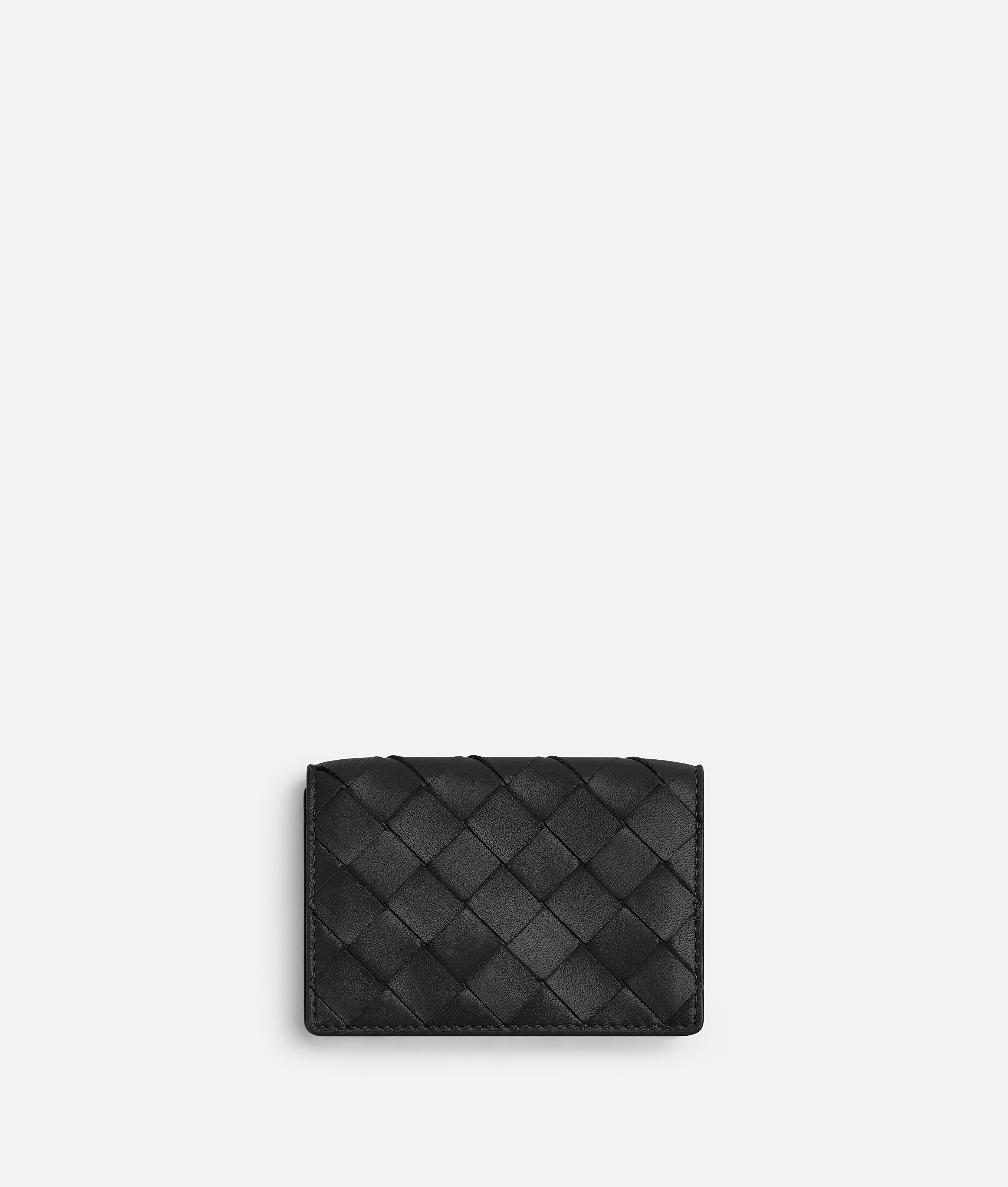 Bottega Veneta Intrecciato Business Card Case In Black