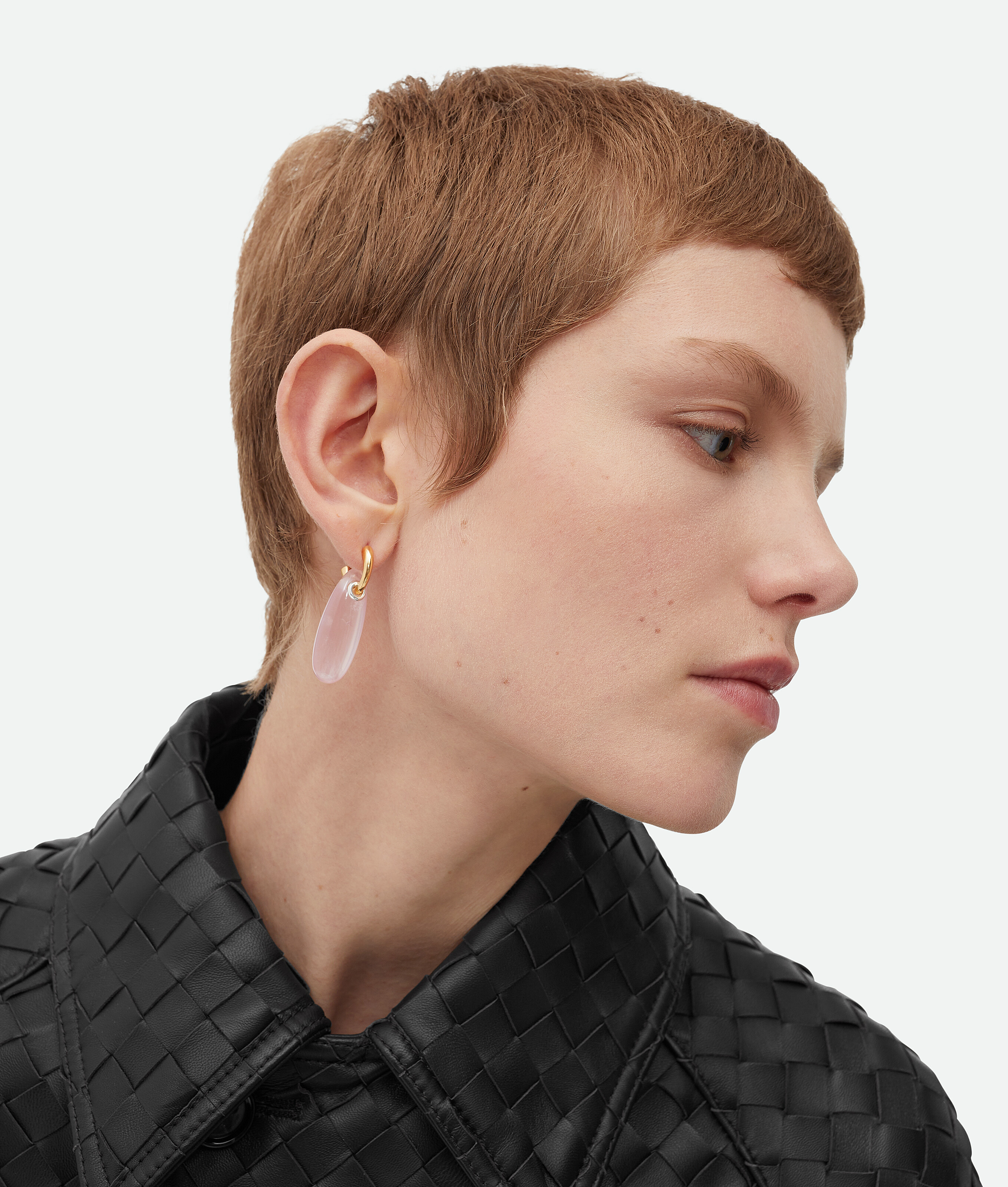 Bottega Veneta Ellipse Small Earrings - Pink Quartz - Woman