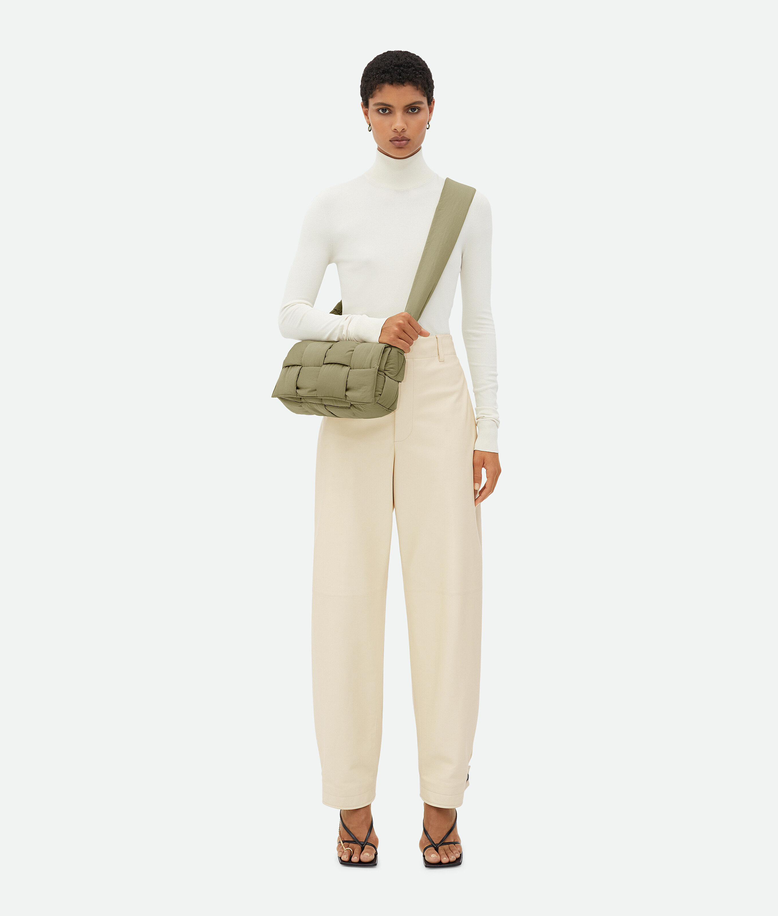 Shop Bottega Veneta Padded Tech Cassette In Travertine