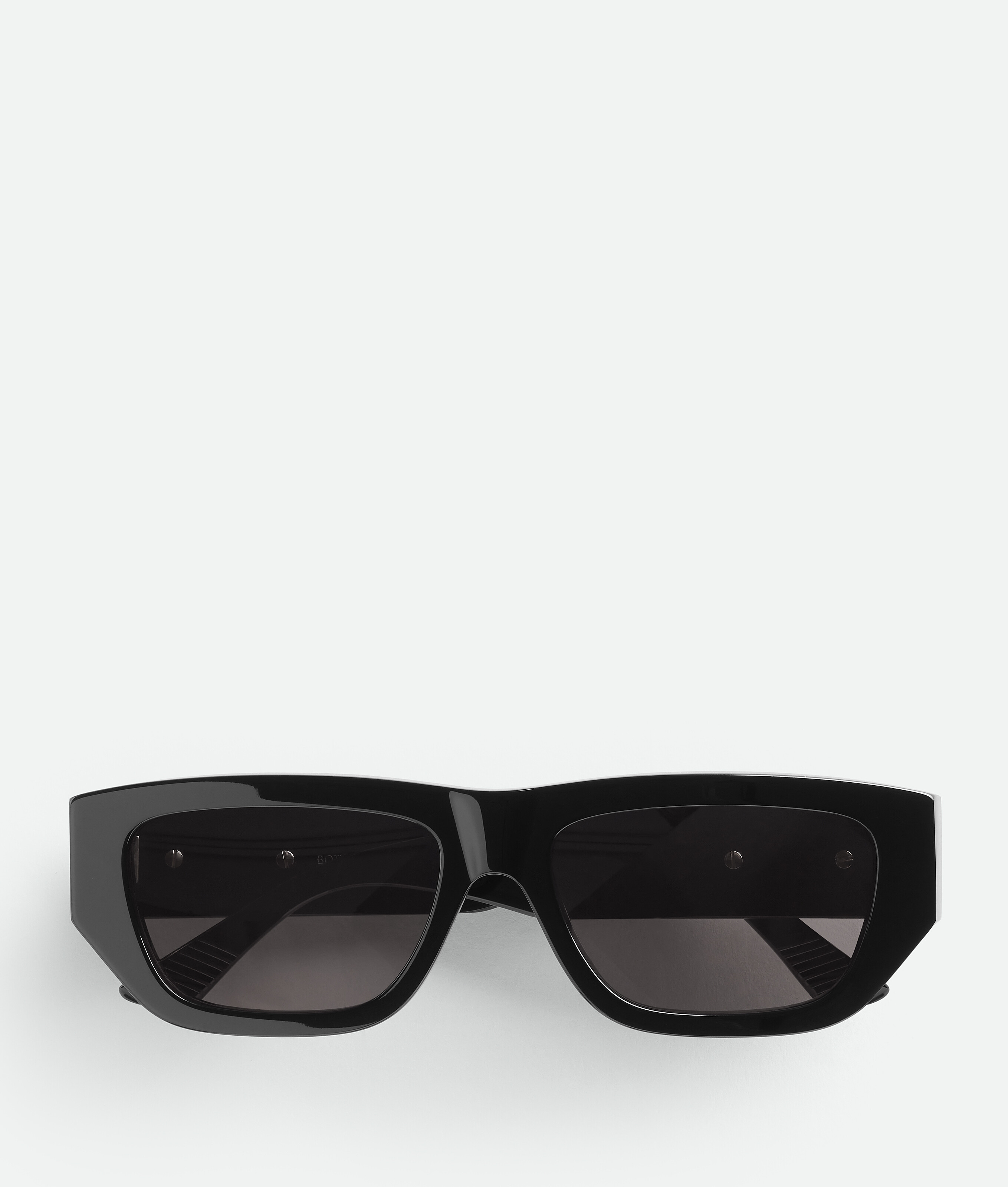 Bottega Veneta Bolt Recycled Acetate Rectangular Sunglasses In Black