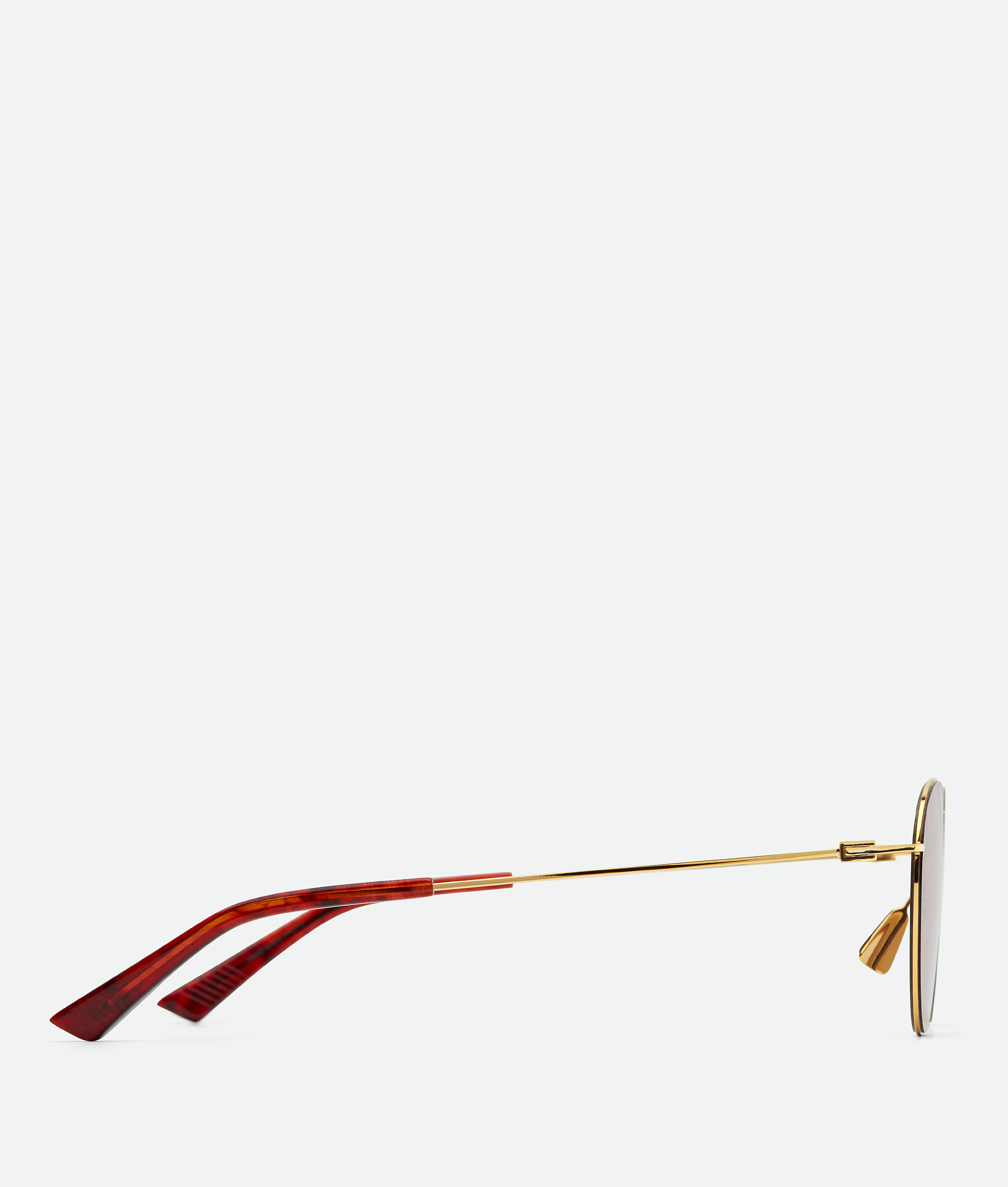 Shop Bottega Veneta Ultrathin Metal Panthos Sunglasses In Gold